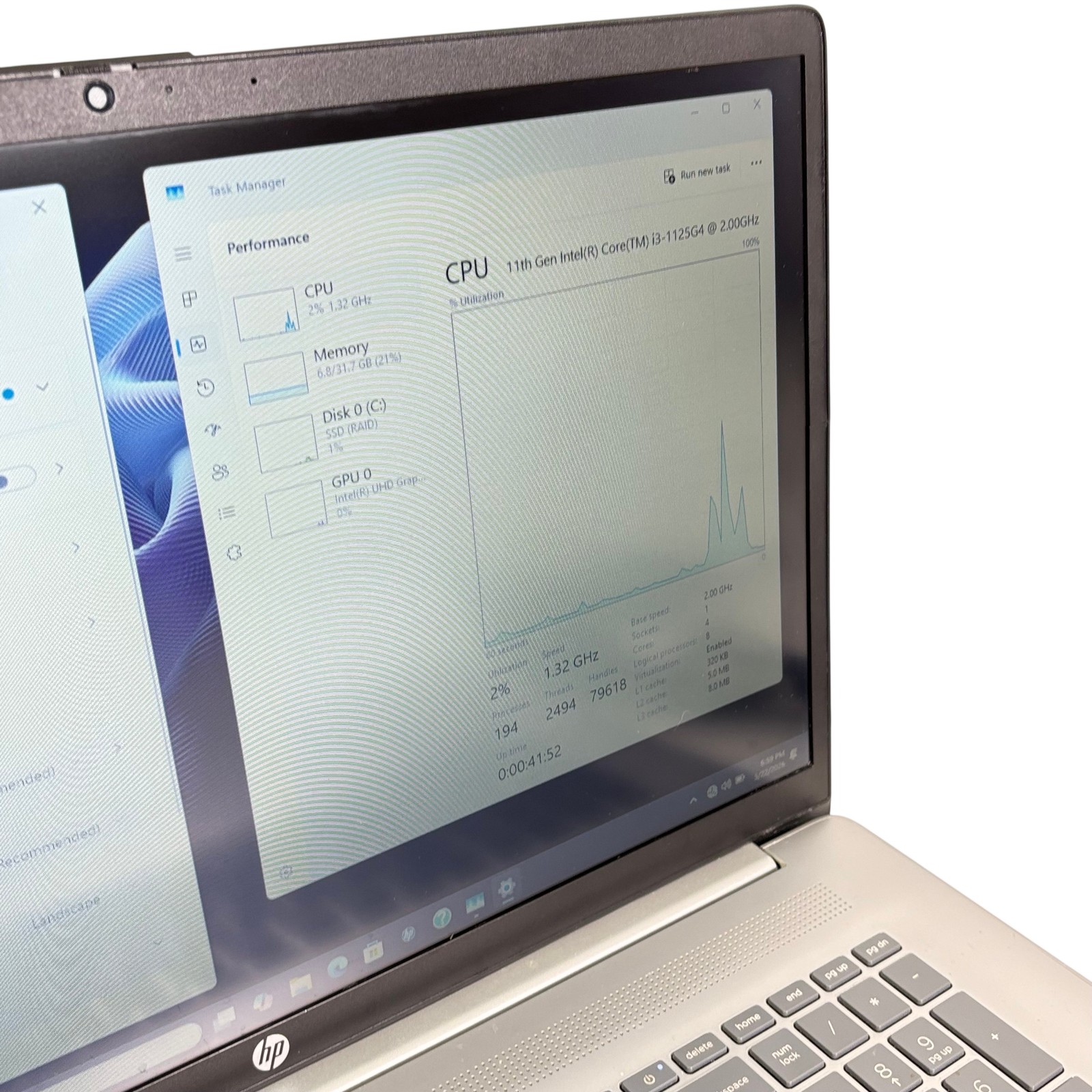 HP Laptop 17-cn0003dx Win 11 Intel Core i3-1125G4 2GHz 32GB RAM 1TB SSD 17.3”