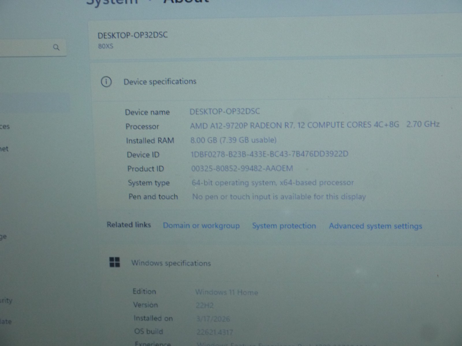 Lenovo Ideapad 320-15ABR 15.6″ Laptop – AMD A12-9720P / 8GB / 1TB HDD / Win11