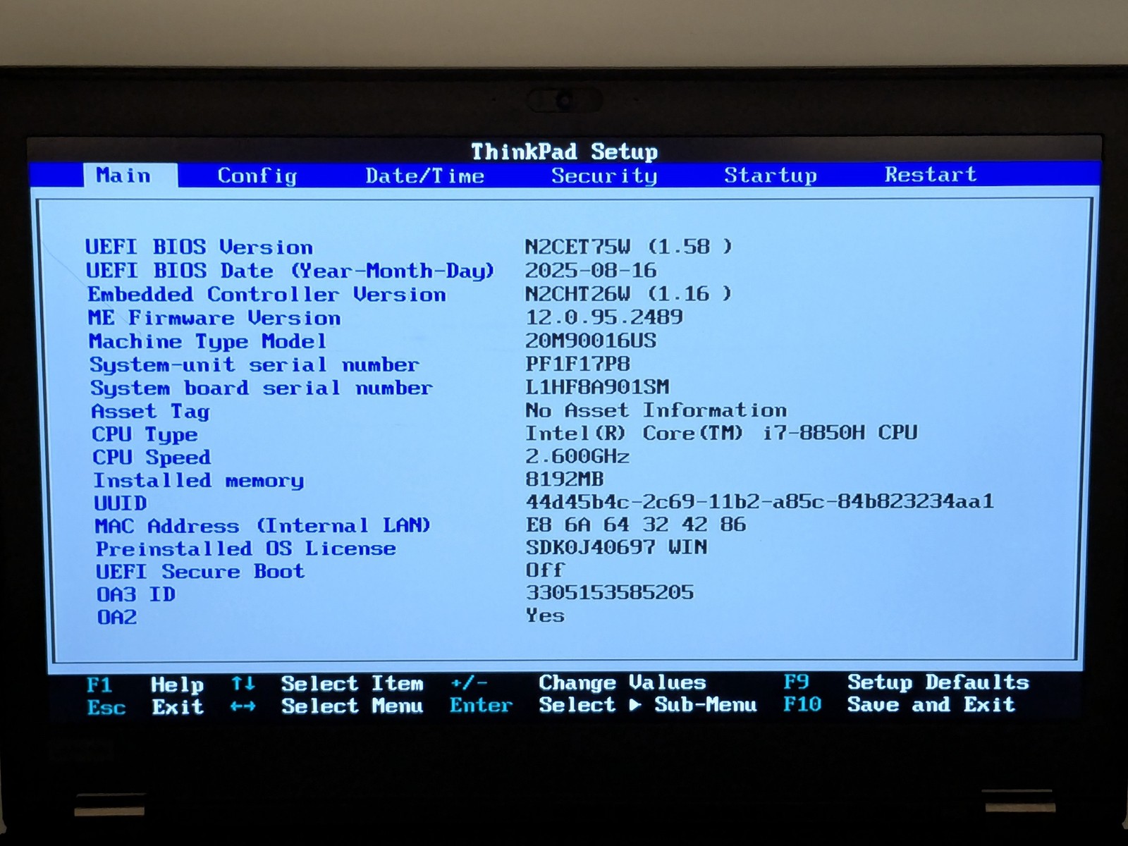 Lenovo ThinkPad P52 15″ FHD I7-8850H 1TB SSD 8GB W11P Quadro P3200 FPR *READ*