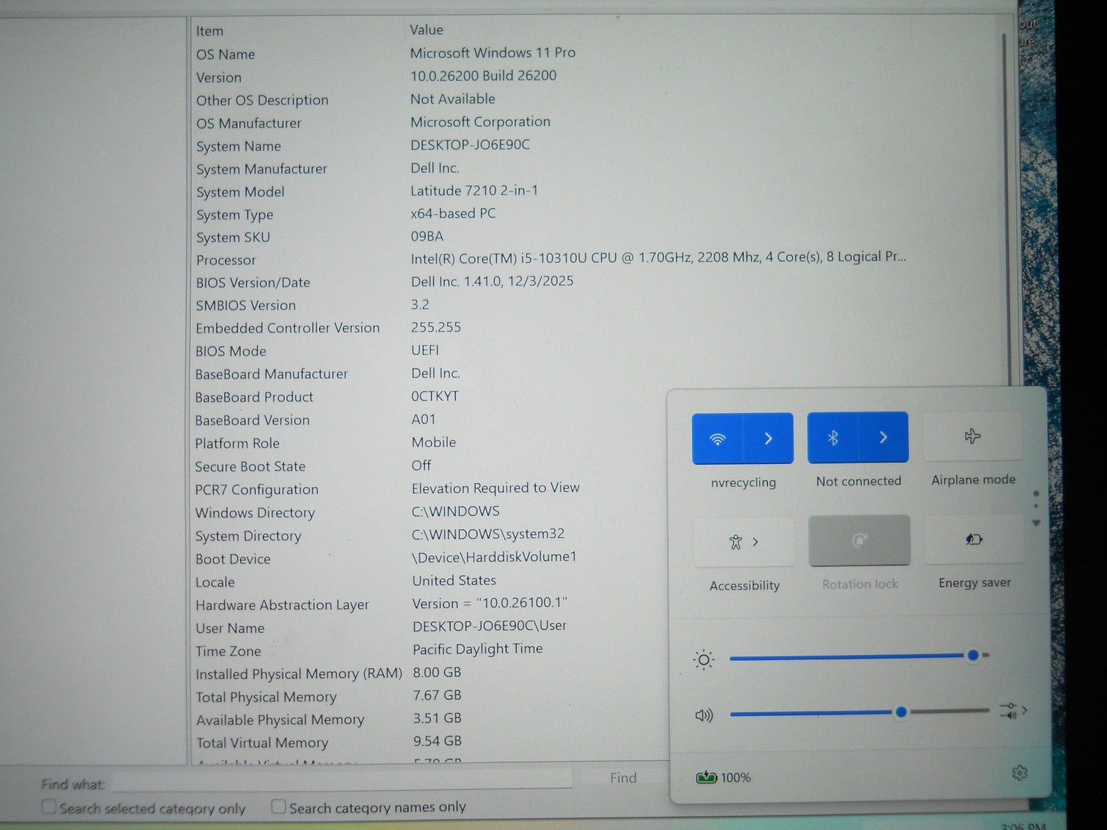 Dell Latitude 7210 2 In 1 Core i5 10310U 8GB 512GB Windows 11 Pro Tablet Laptop