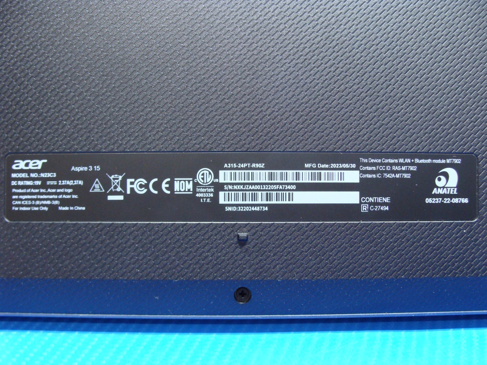 Acer Aspire A315-24PT 15.6″FHD TOUCH AMD Ryzen 5 7520U 2.8Gh 8GB 512GB W11H +PA
