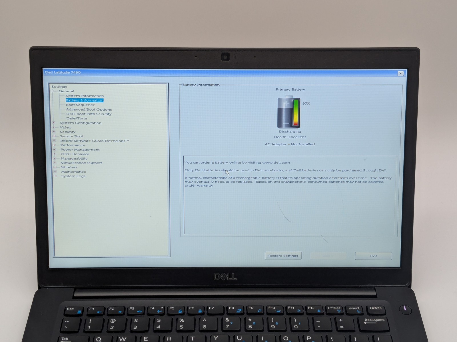 Dell Latitude 7490 14″ HD I7-8650U 256GB SSD 8GB W11P Webcam Backlit