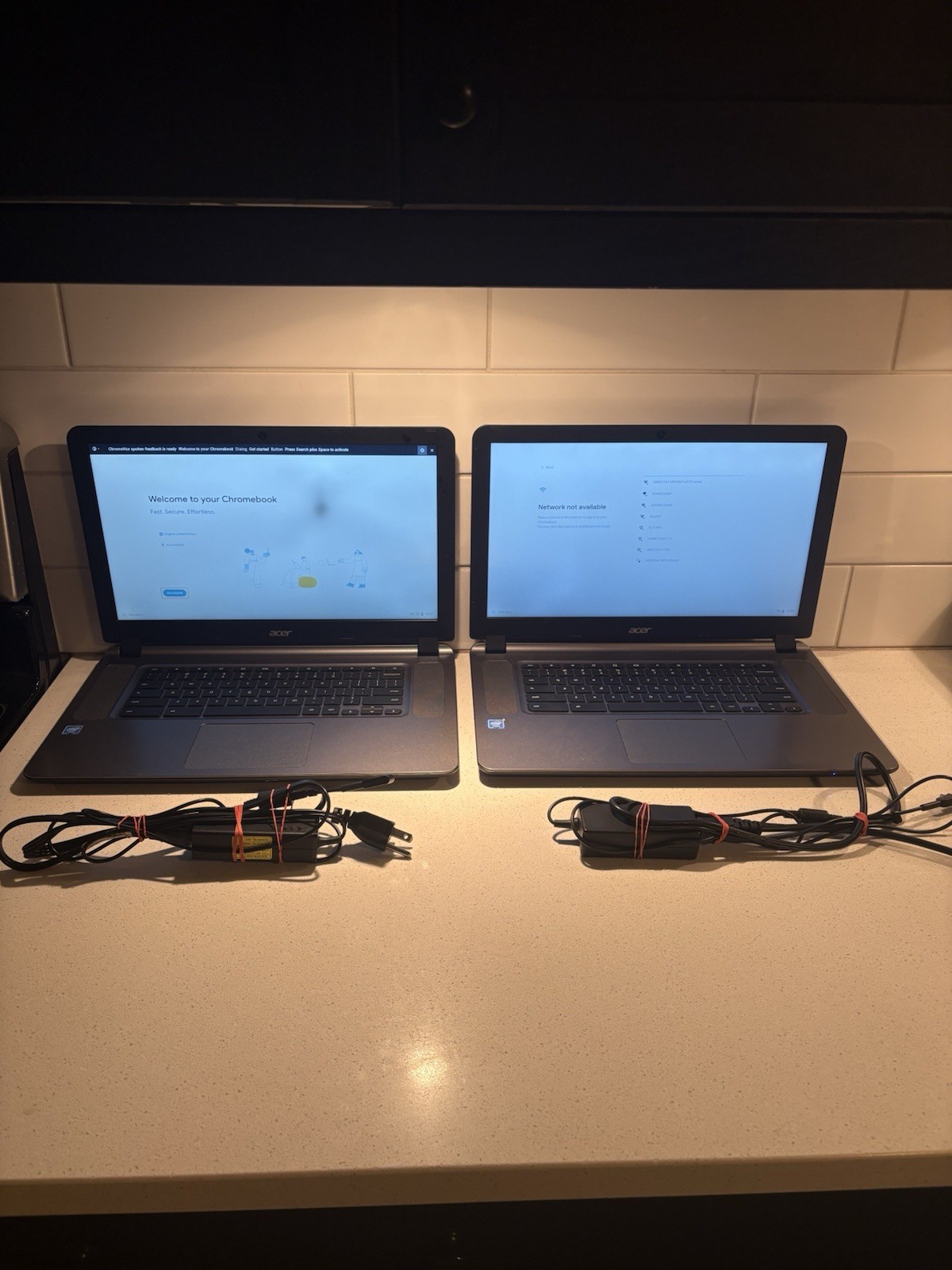 2X Acer Chromebook 15 CB3-532/Factory Reset -Both w/ Chargers (Read Description