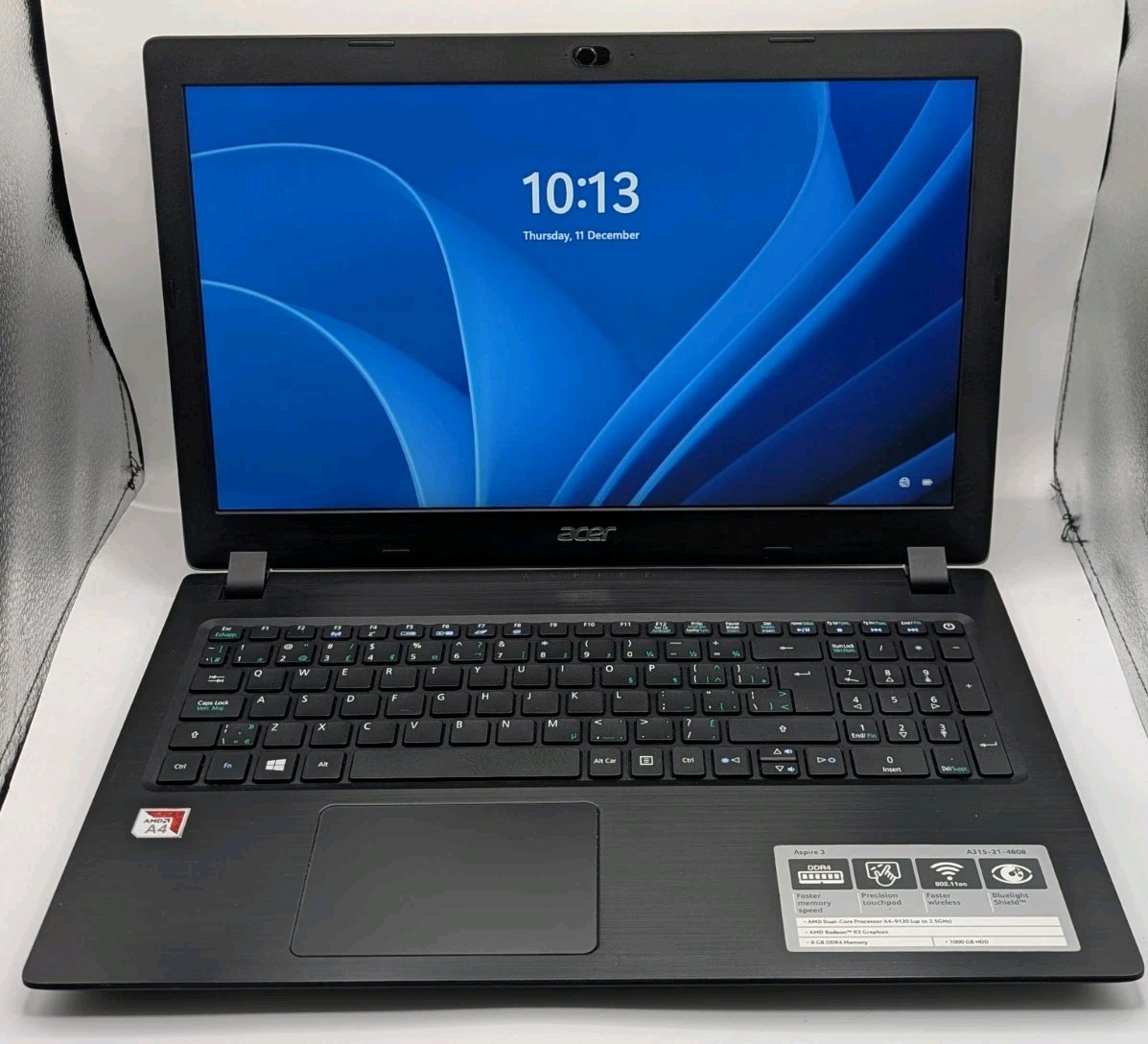 Acer Aspire A315-21 Laptop AMD A4-9125 RADEON R38GB DDR4 1TB Windows 11