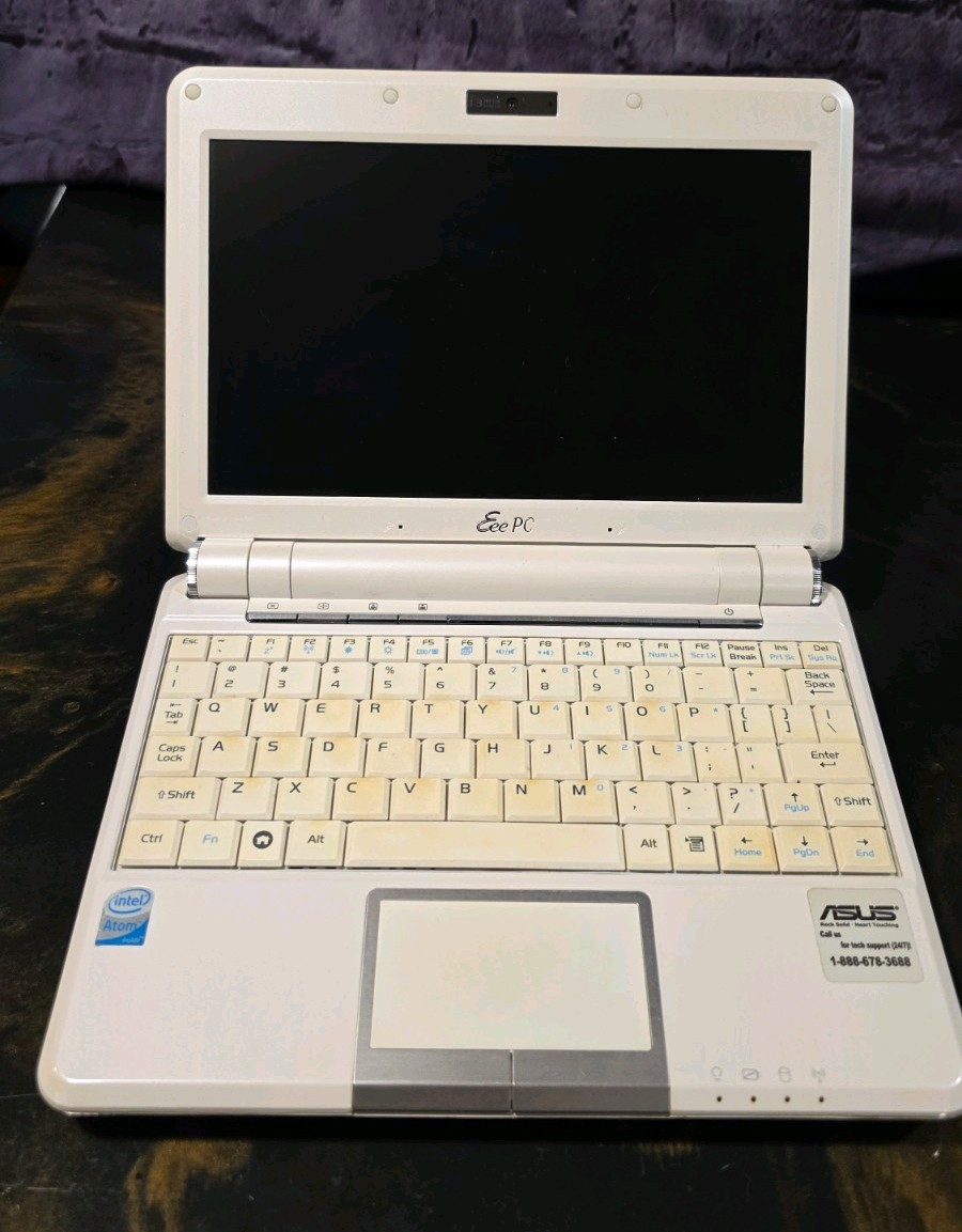 Asus EeePC 901 10” Retro Netbook Laptop Wifi Office Webcam SSD Linux WORKING