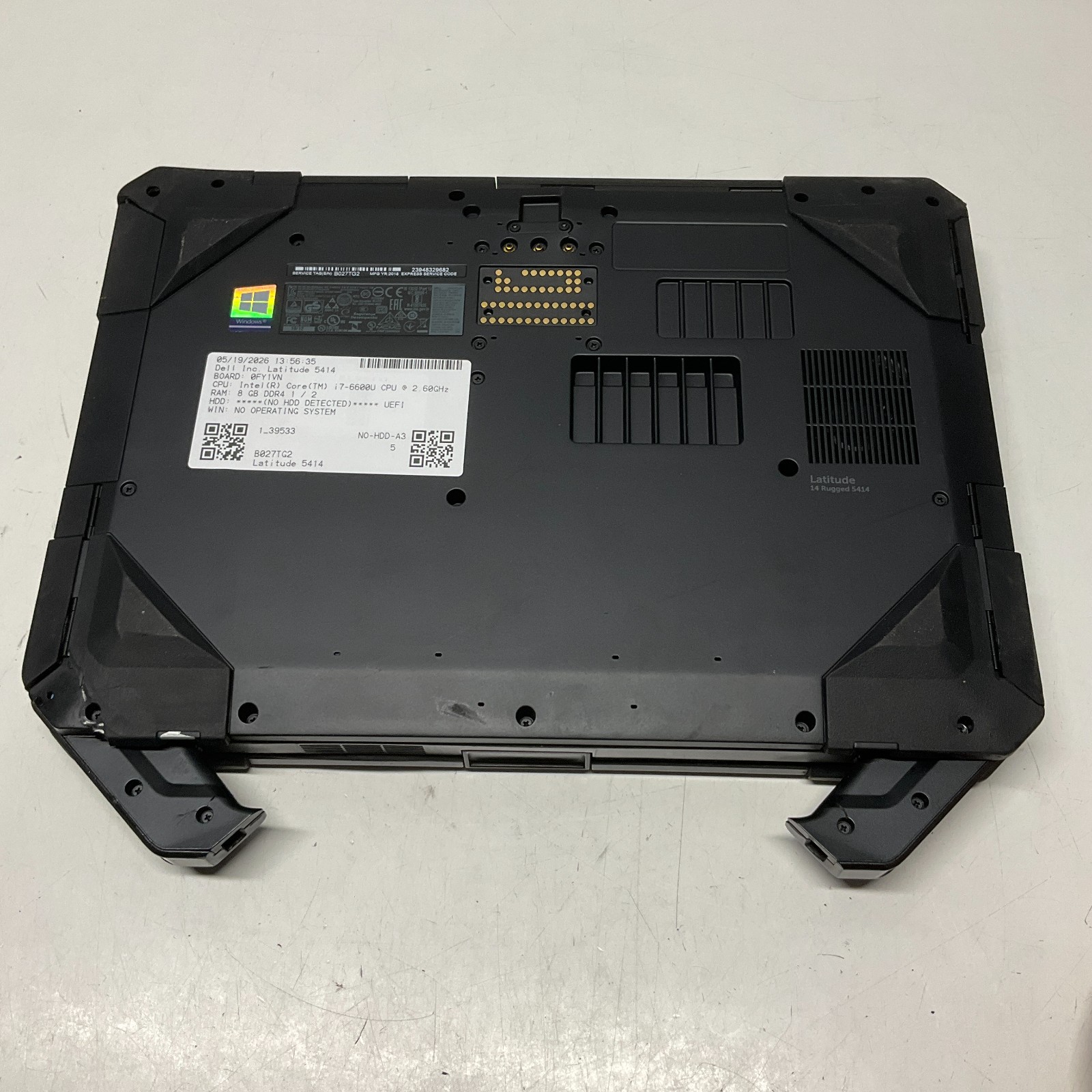 Dell Latitude 5414 Rugged Laptop Intel i7-6600U 2.60GHz 8GB NO HDD/OS/BAT READ