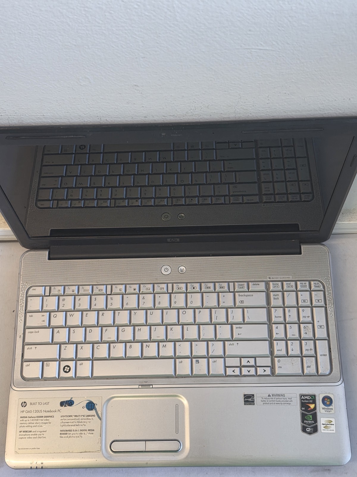 HP Notebook G60-120US Laptop – AMD Turion RM-70 – 3GB RAM NO BATT – Parts – READ