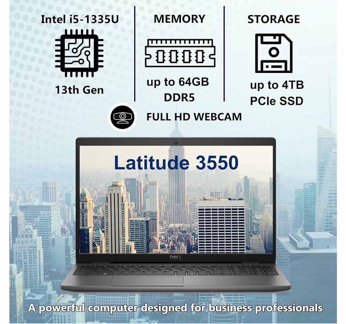 Dell Latitude 3550 laptop for business and work, Intel 10-Core i5-1335U