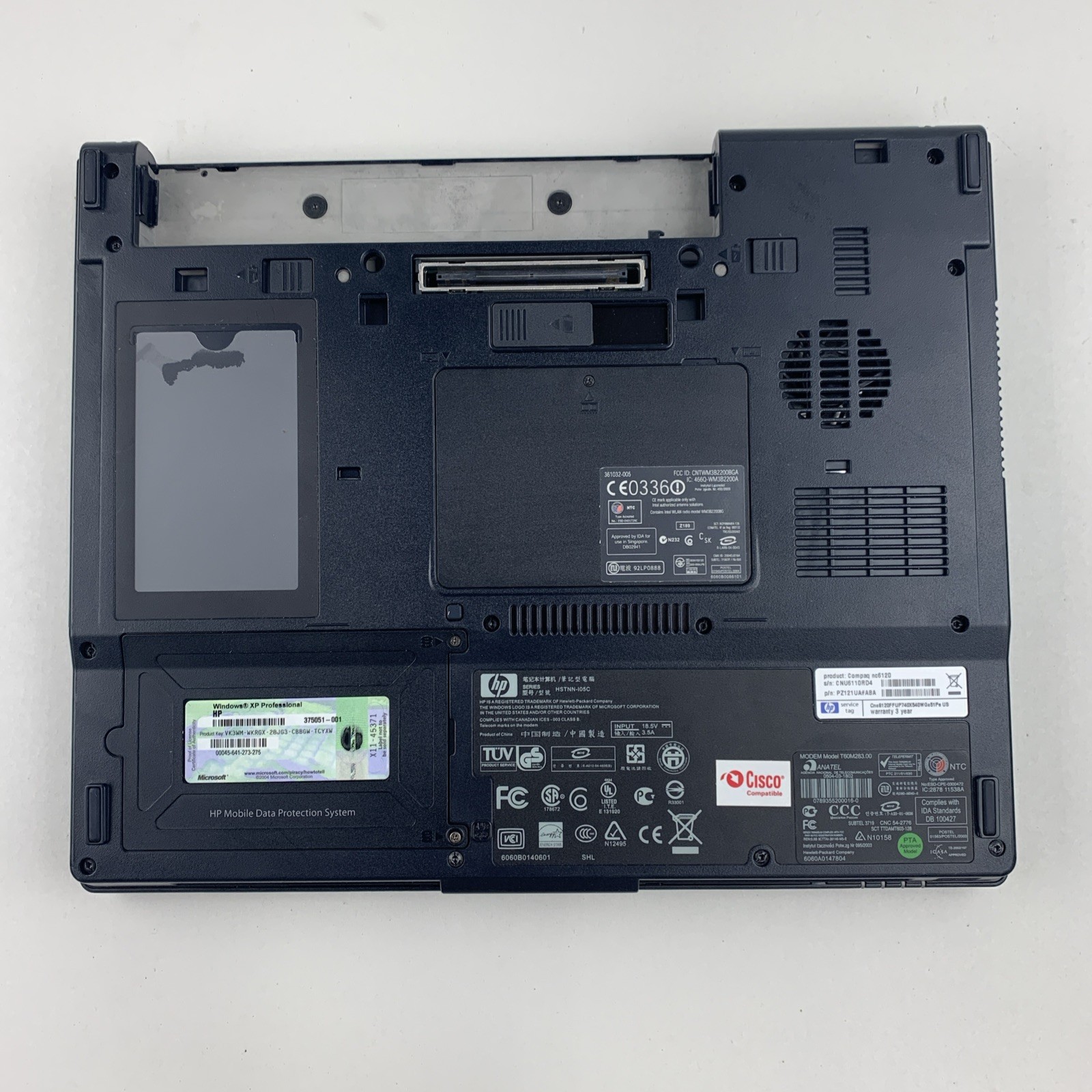 HP Compaq NC6120 Intel Pentium-M 1.73GHz 512MB RAM 15″ No Battery No HDD/OS