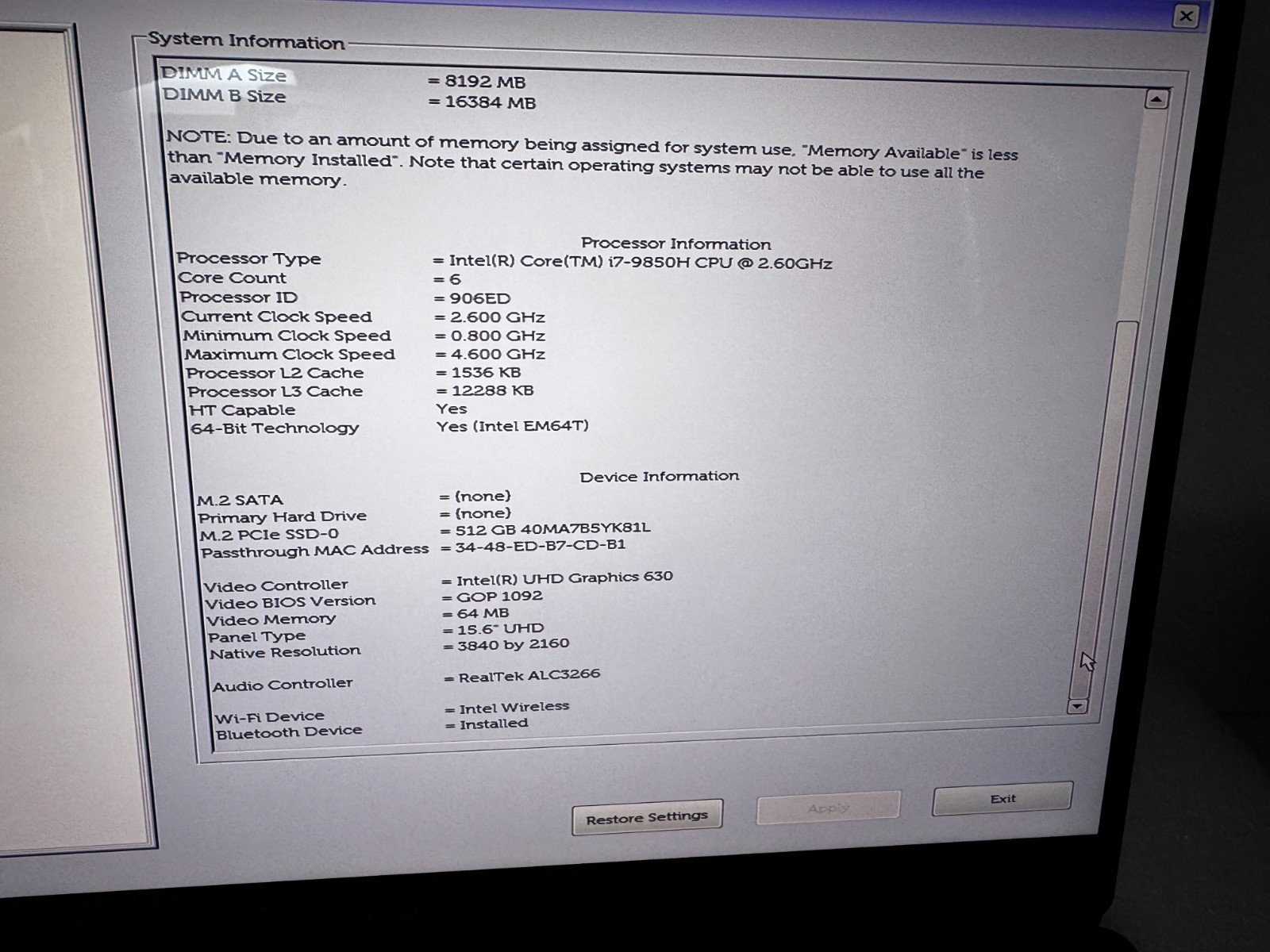 Dell Precision 5540 15.6 4K Touch Laptop i7-9850H 24GB 512GB Nvidia T1000 Win 11