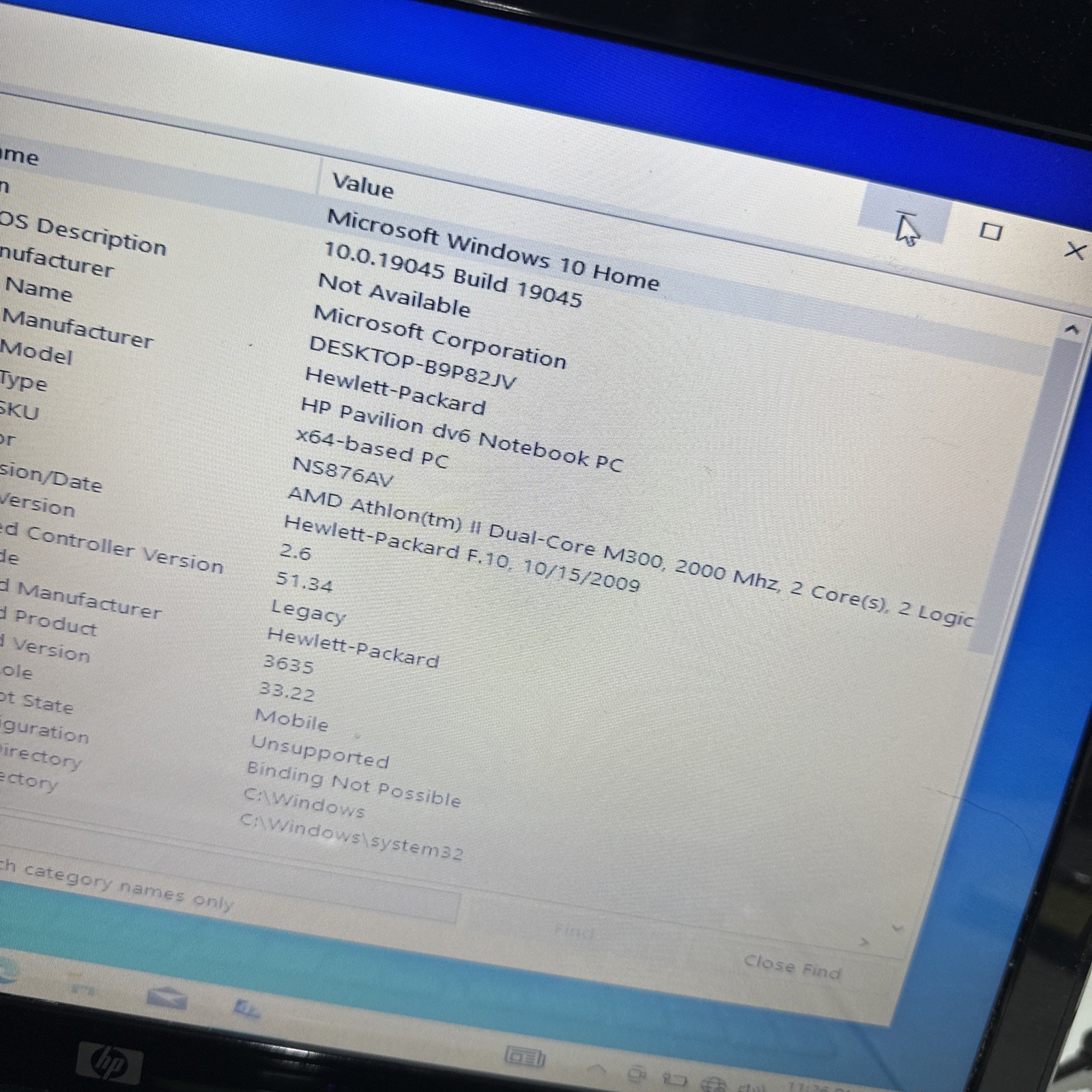 Hp Pavilion DV6 15″ Laptop AMD Athlon II M300 4gb Ram 240gb SSD Windows 10 H