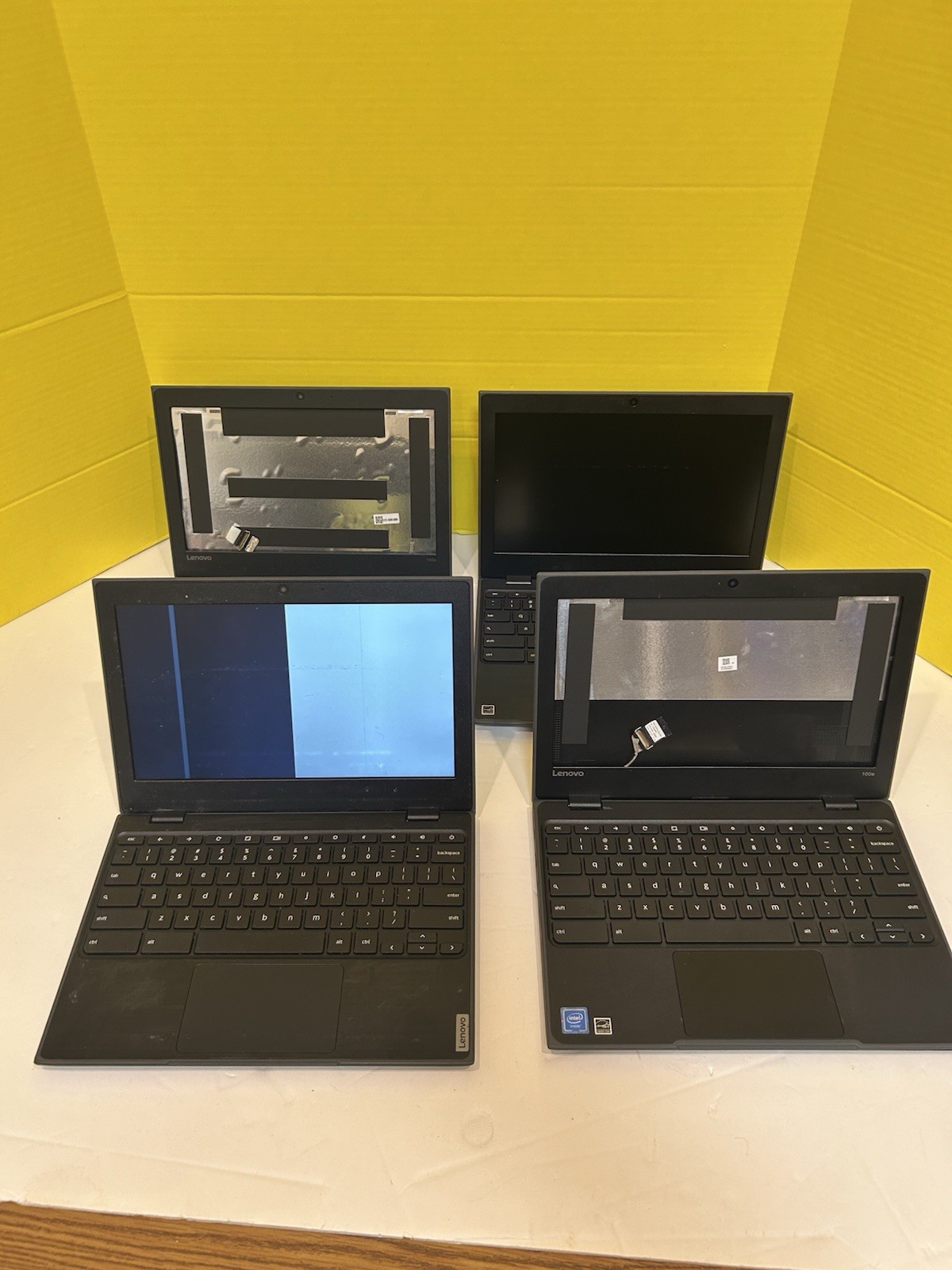 Lot of 4 Lenovo 100e Chromebook 2nd Gen MTK 4GB 32GB For Parts Rep