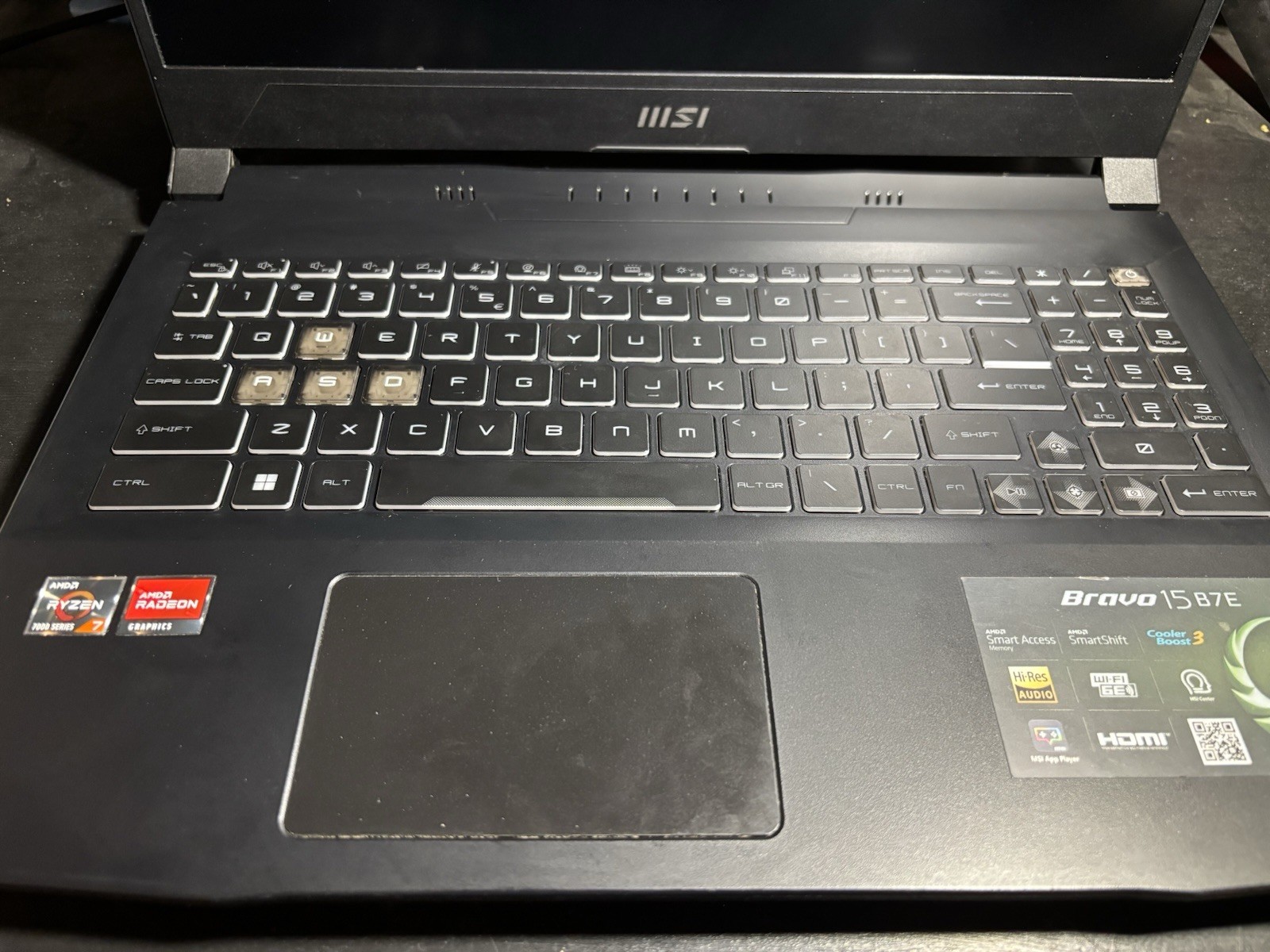 MSI Bravo 15 B7E 15.6″ Gaming Laptop Ryzen 7 7735HS 16GB 512GB SSD RX6550M