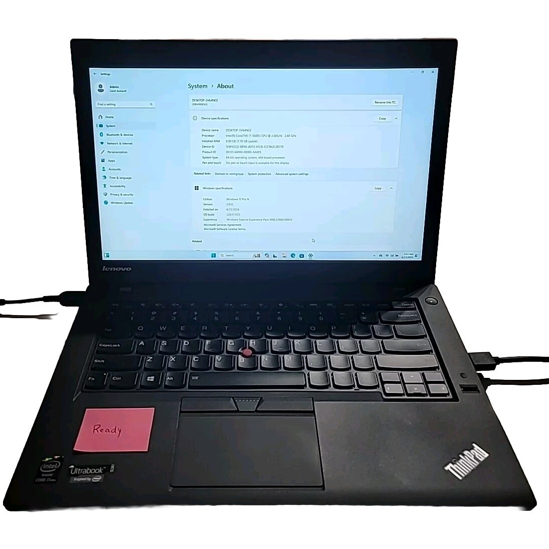 Lenovo ThinkPad T450 14″ Intel i5 5th Gen 8GB RAM 256GB SSD Win 11 Wifi Laptop