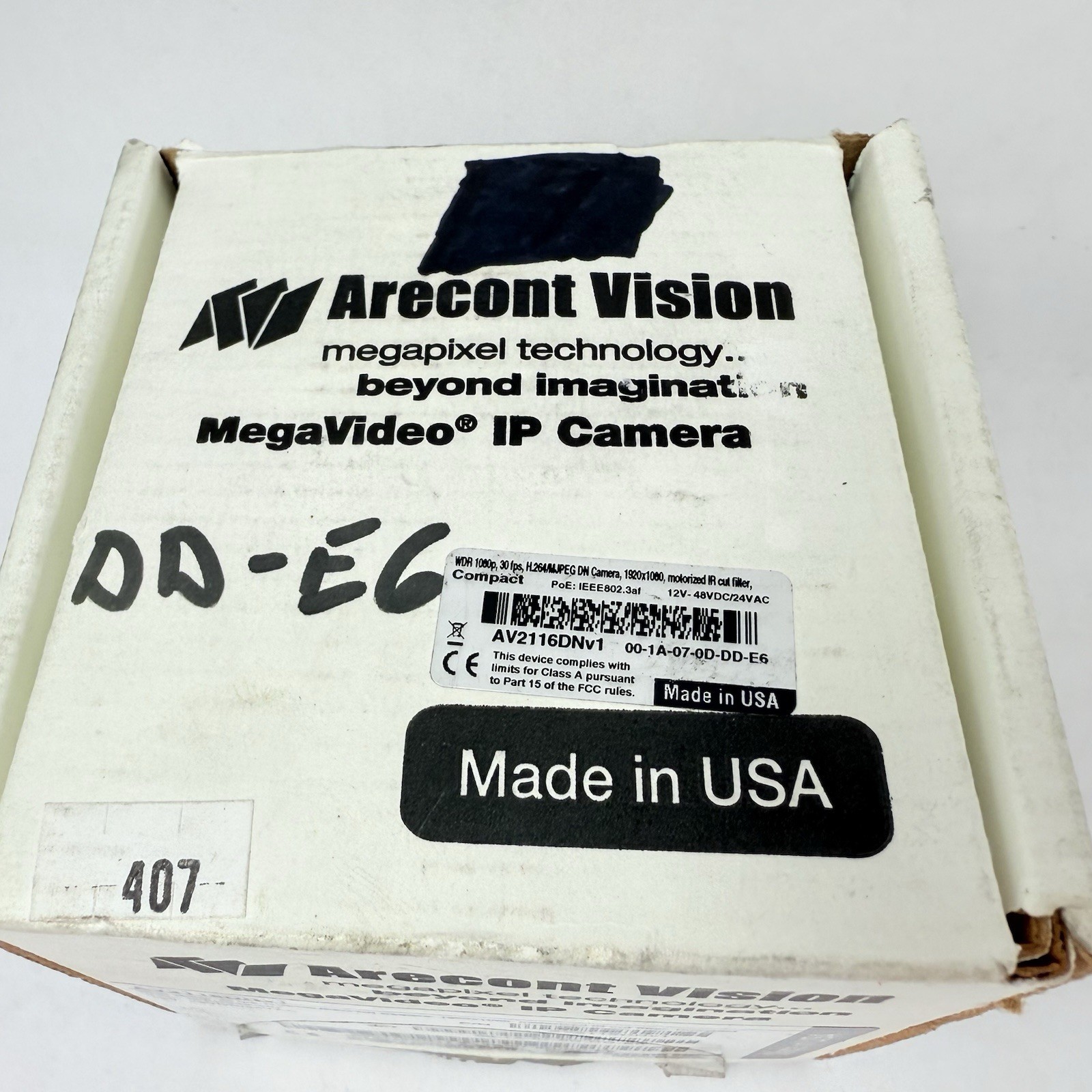 Arecont Vision AV2116DNv1 MegaVideo Camera H.264 + MPL33-12A Lens – New Open Box