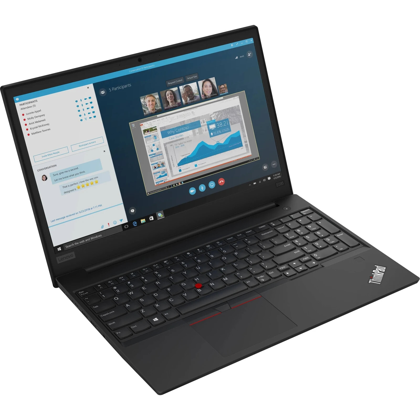 Lenovo ThinkPad E595 15.6” Laptop AMD Ryzen 7 3700U 2.3GHz 8GB 256GBWin 10pro