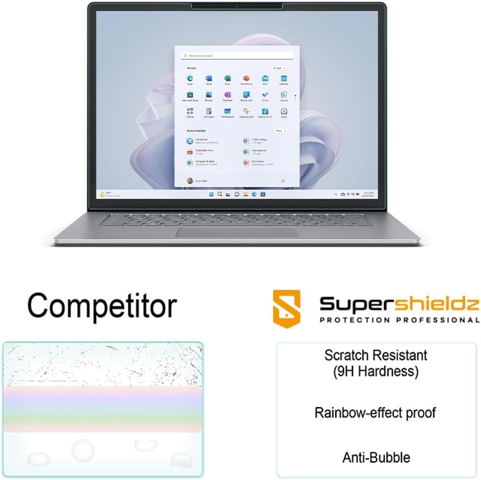 Tempered Glass Screen Protector for Microsoft Surface Laptop 6/5/4/3 (15 inch)