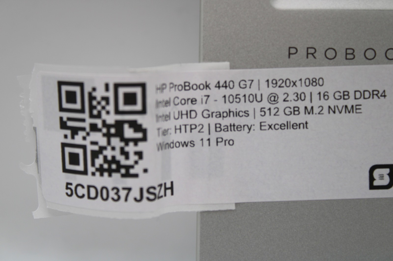 HP ProBook 440 G7 i7-10510U @ 1.8 GHz 16GB RAM 512GB SSD W11P