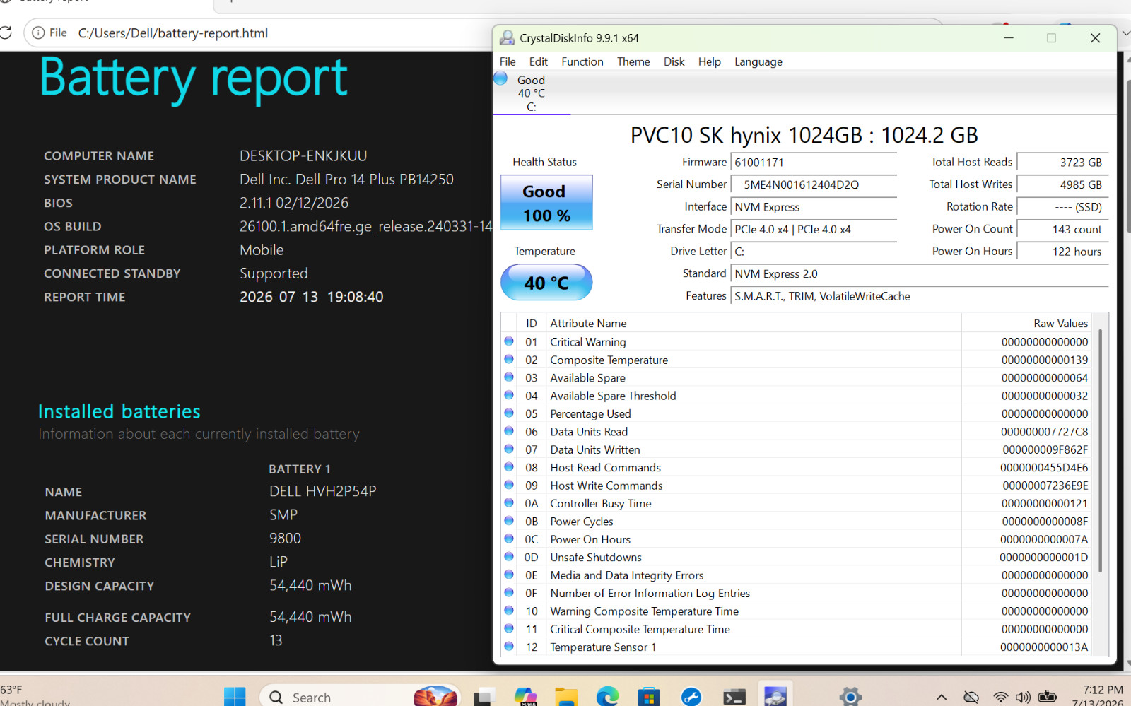 Dell Pro 14 Plus PB14250 LOADED Ultra 7 265U 64GB 1TB TOUCH SIM PROSUPPORT 2+YRs
