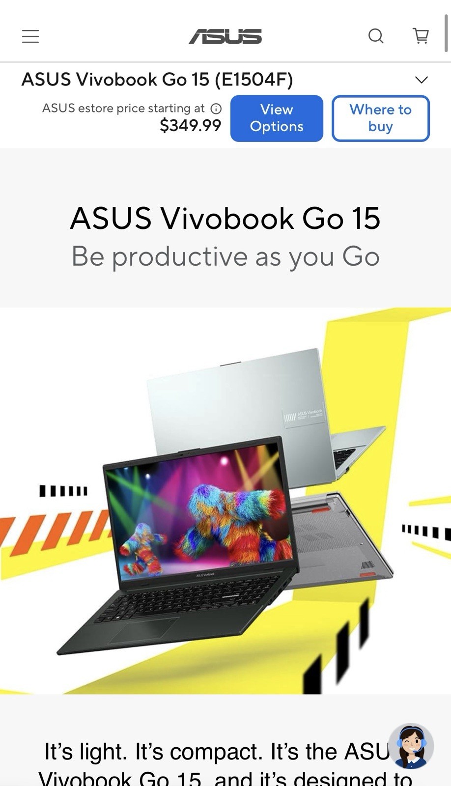 ASUS vivobook go 15 e1504g 15.6″ i3-n305 1.8GHz 8GB RAM 128 GB SSD