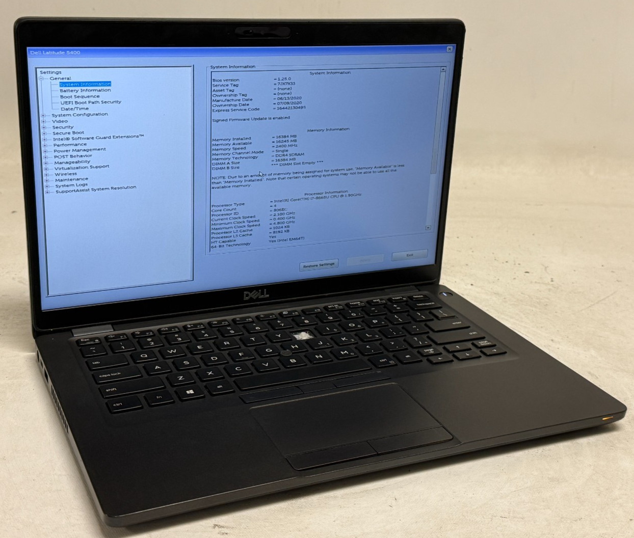 Dell Latitude 5400 14″ (i7-8665u 1.90GHz – 16GB RAM – 256GB SSD – Win11Home)