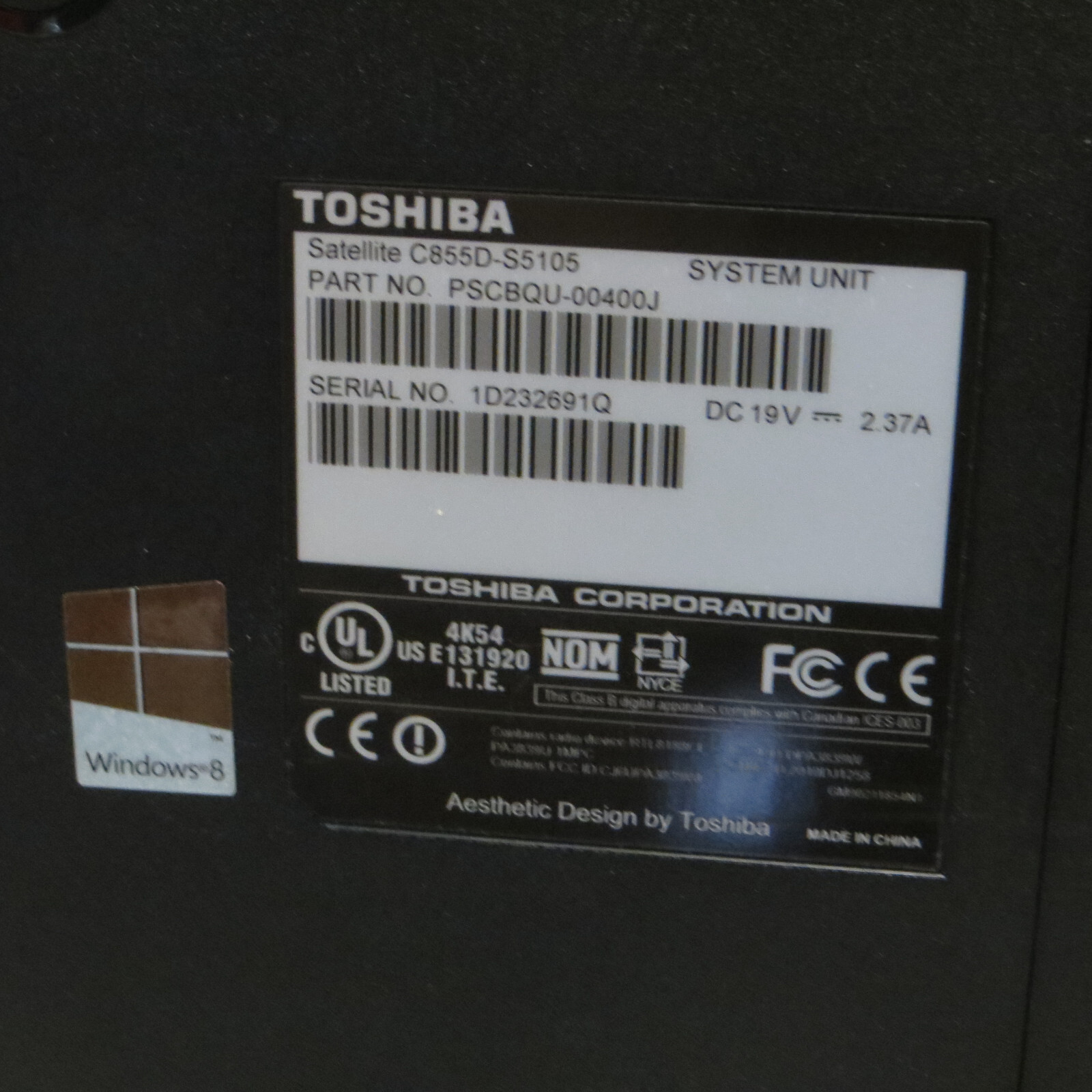 As-is Toshiba C855D AMD E-300 4GB 300GB HDD Windows 10 Laptop – Read for issues