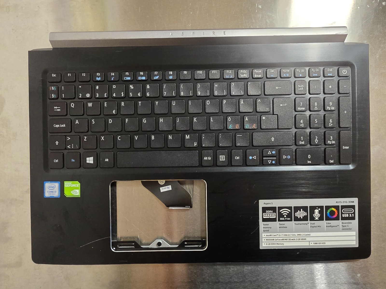ACER A515-51 A515-41 A615-51 TOP BODY PALMREST AM20X000D00