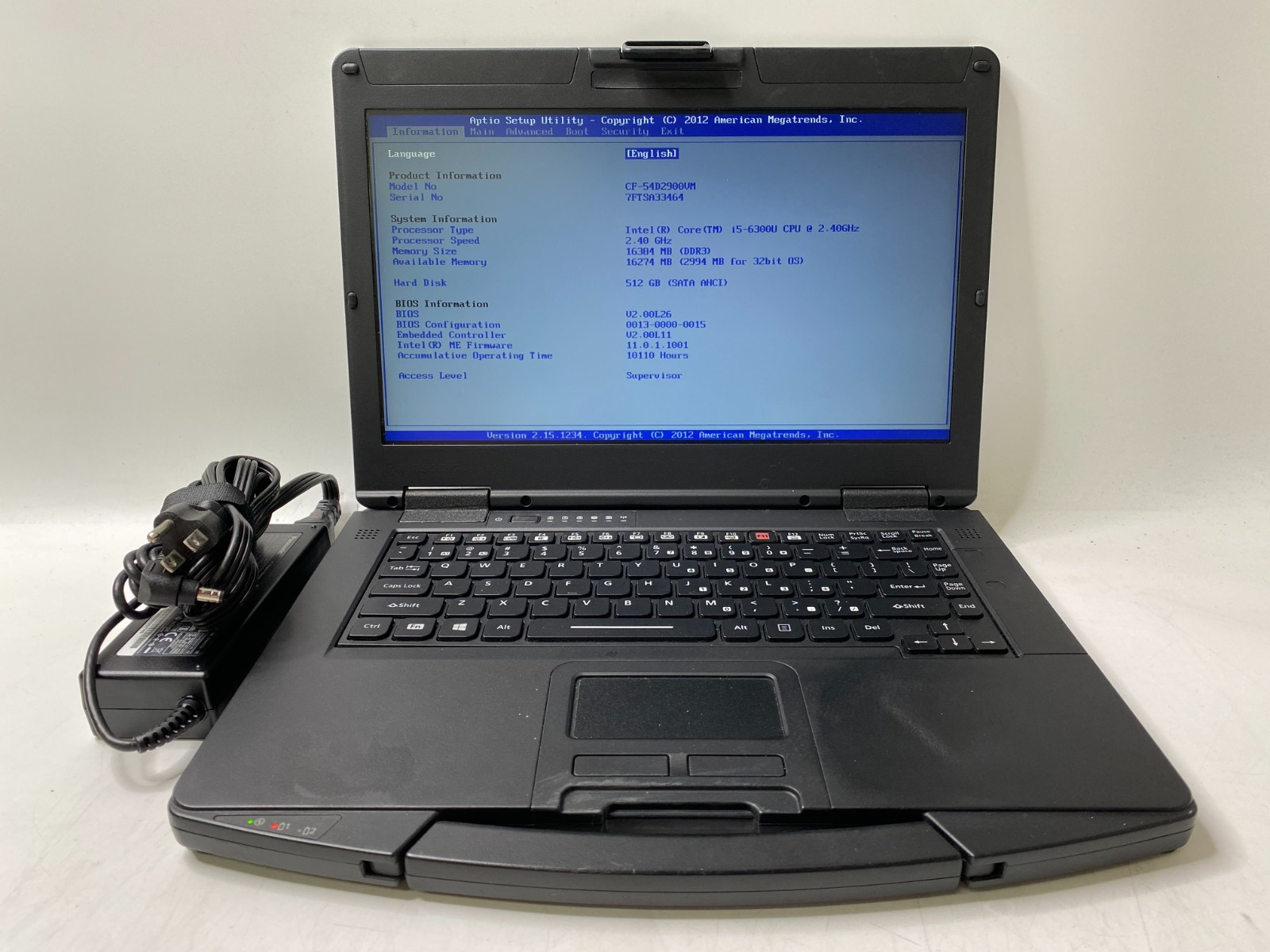 Panasonic CF-54 MK2 i5 6300u 16GB DDR3 500GB SSD W11P, 65% Battery w/Charger