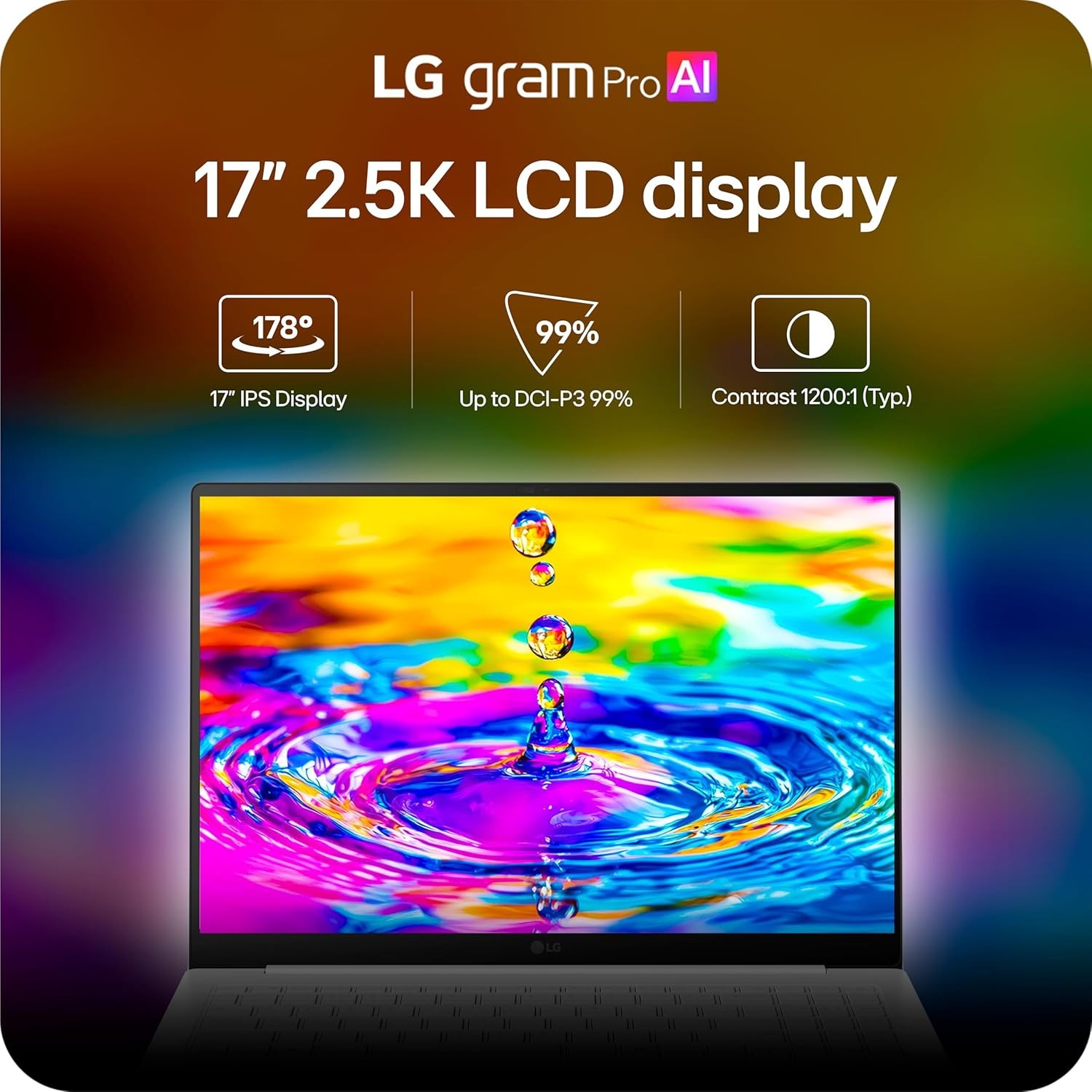 LG Gram Pro 17: Ultra 7 355, 32GB RAM, 1TB SSD, 17″ 2560×1600 Touchscreen
