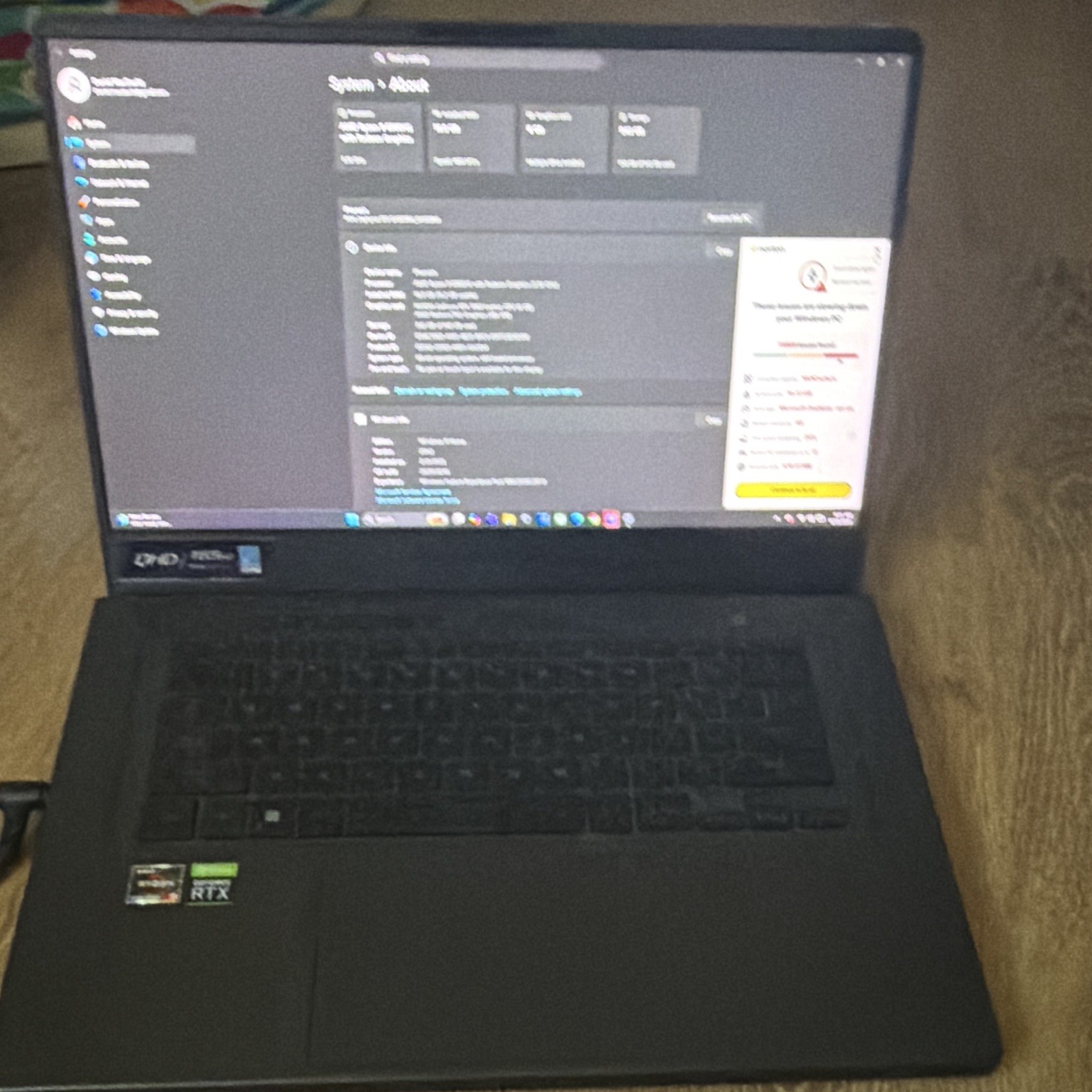 ASUS ROG Zephyrus G15 GA503RM 15.6in Ryzen 9 6900HS 16GB RTX3060 1TB SSD W11H