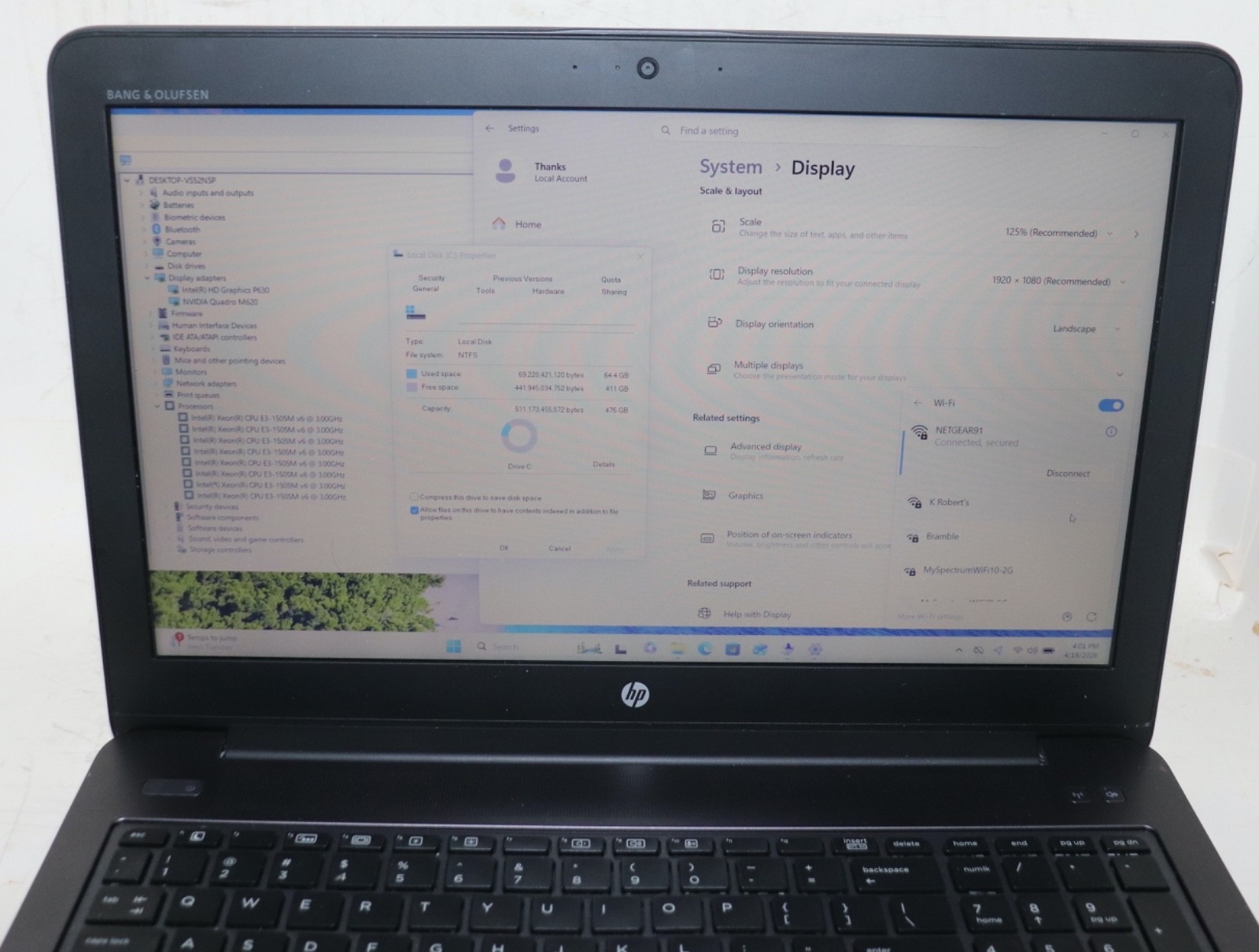 HP ZBOOK 15 G4|Intel Zeon@3.00GHz|32GB RAM|512 SSD|WIN11| Webcam|Nvidia