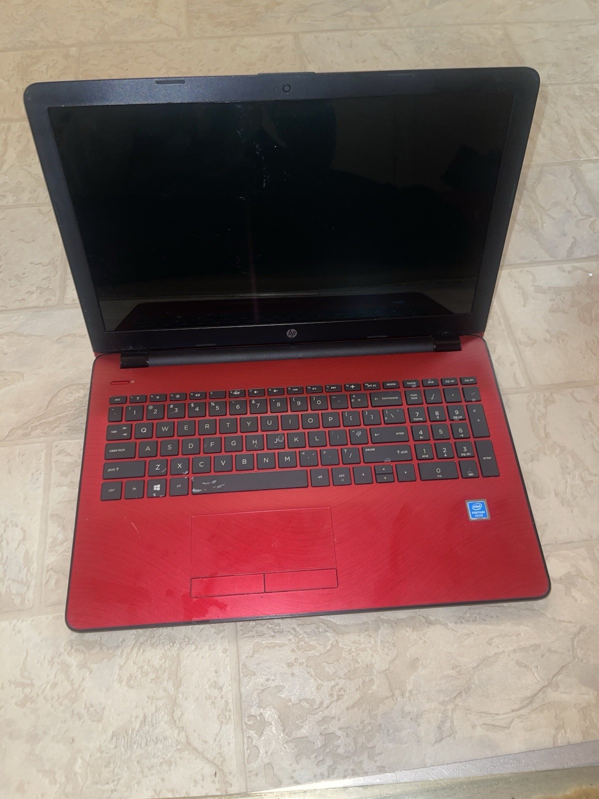 HP Red Notebook Laptop PC Intel Pentium HDMI Ethernet USB High Connectivity