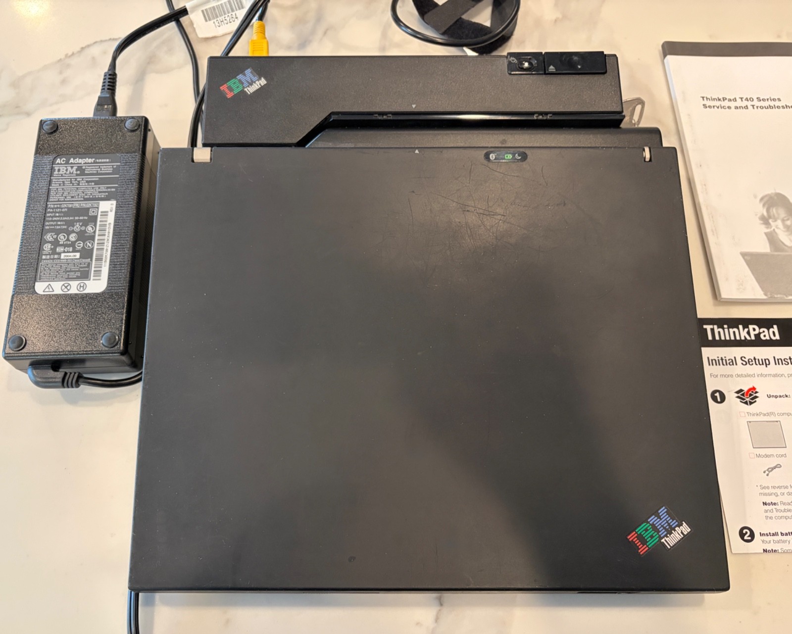 Vintage IBM Thinkpad T41 14” 1.5GB RAM 120GB SSD Win XP + Docking Station