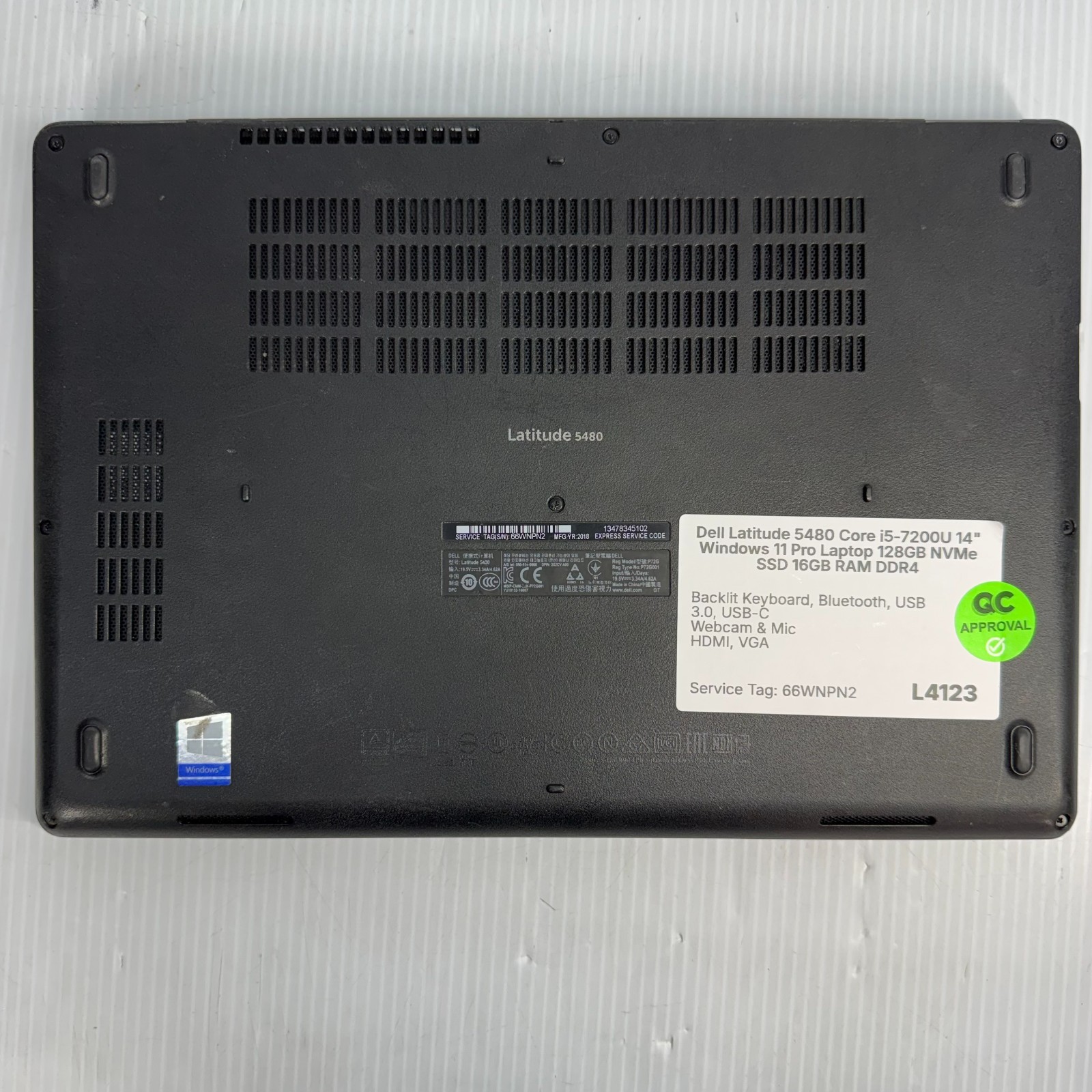 Dell Latitude 5480 i5-7200U 14″ Windows 11 Pro Laptop 128GB SSD 16GB RAM *C PICS