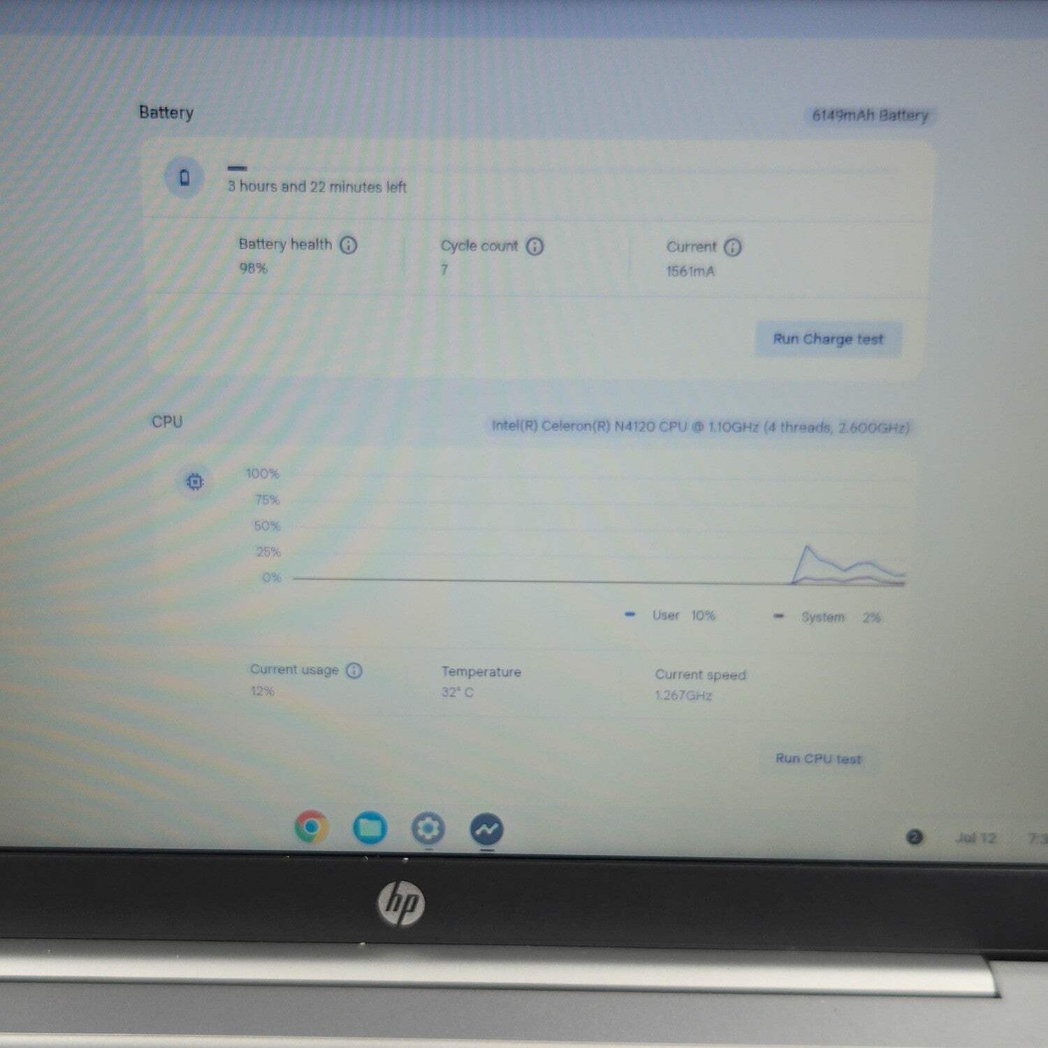 HP Chromebook 14A-NA0052TG 14″ Celeron N4120 1.1GHz 4GB RAM 64GB SSD