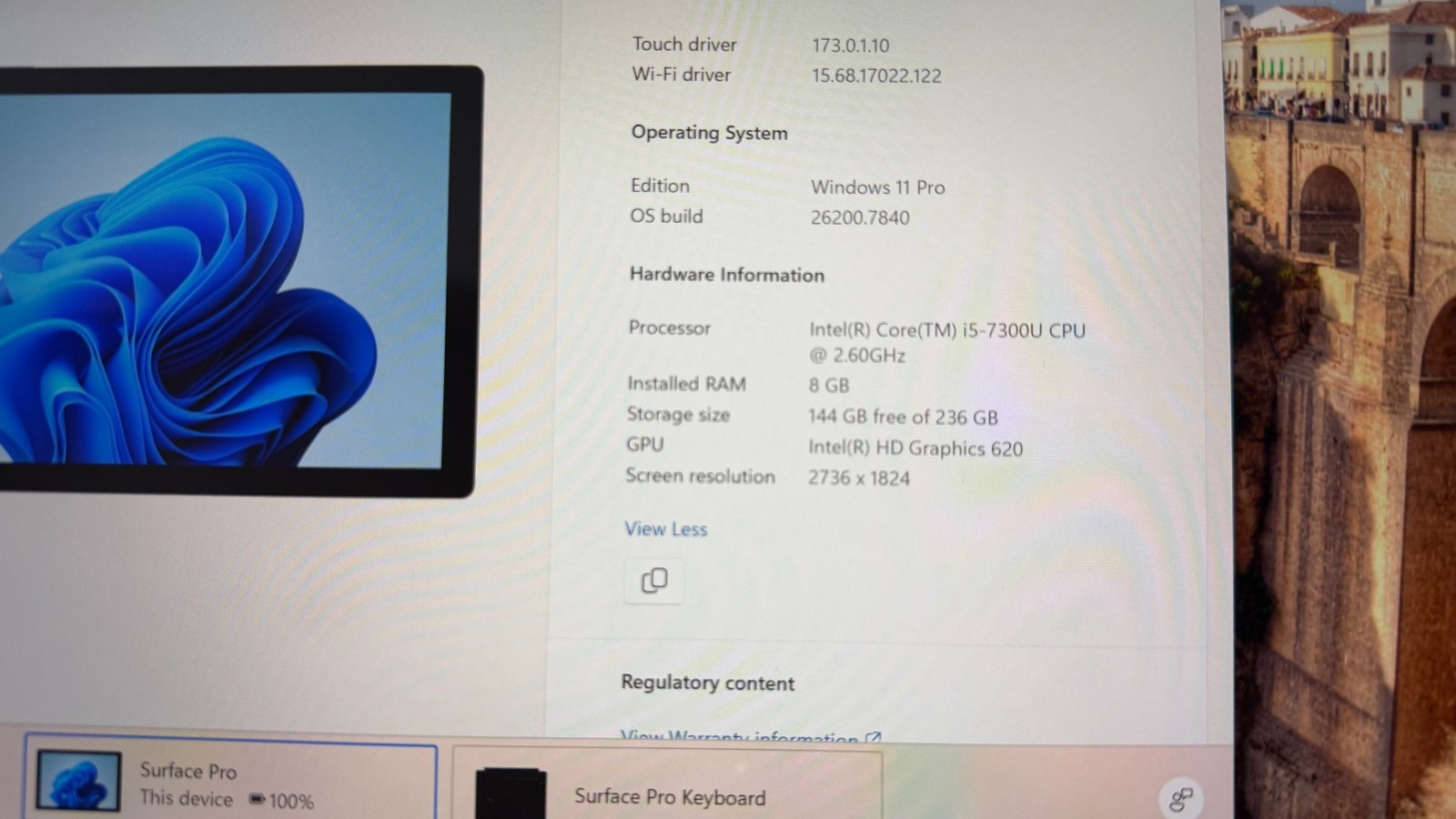 U49558 Microsoft Surface Pro LTE 123 26 GHz i57300U 8GB RAM 256GB Acces G2U