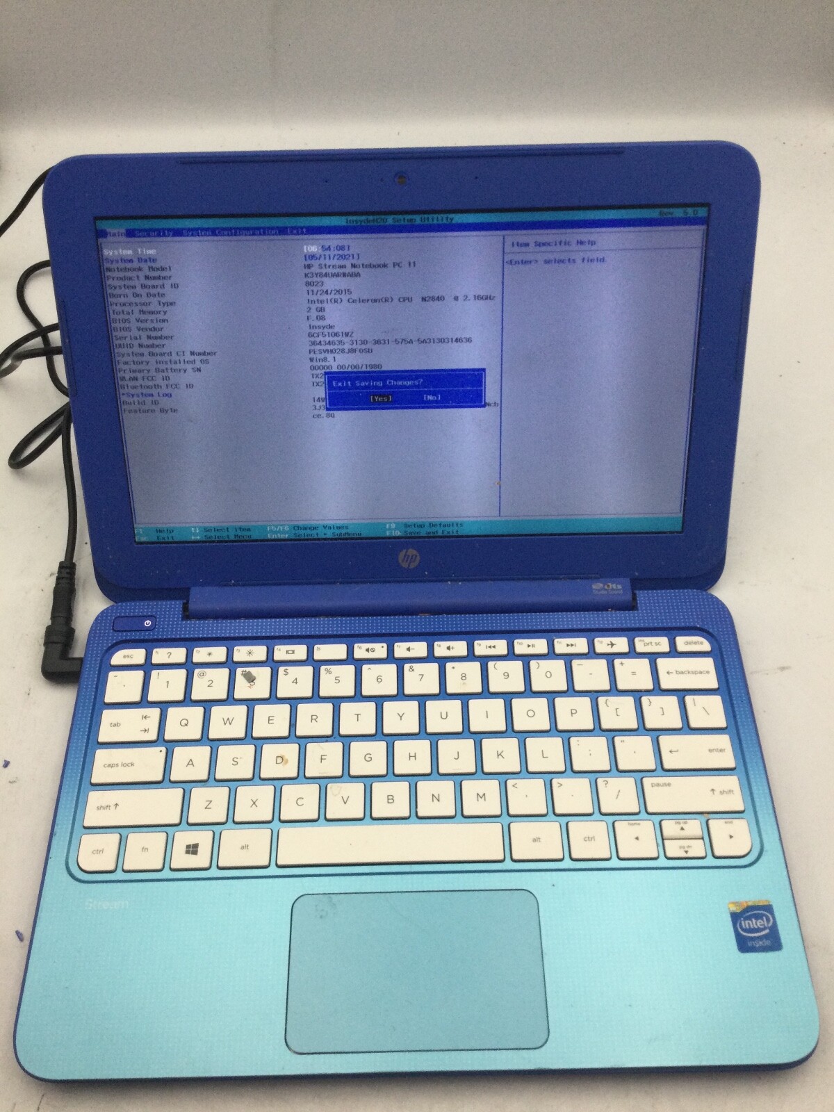 HP STREAM NOTEBOOK 11 – BOOTS TO BIOS – INTEL CELERON N2840 – 2GB RAM – READ -BB