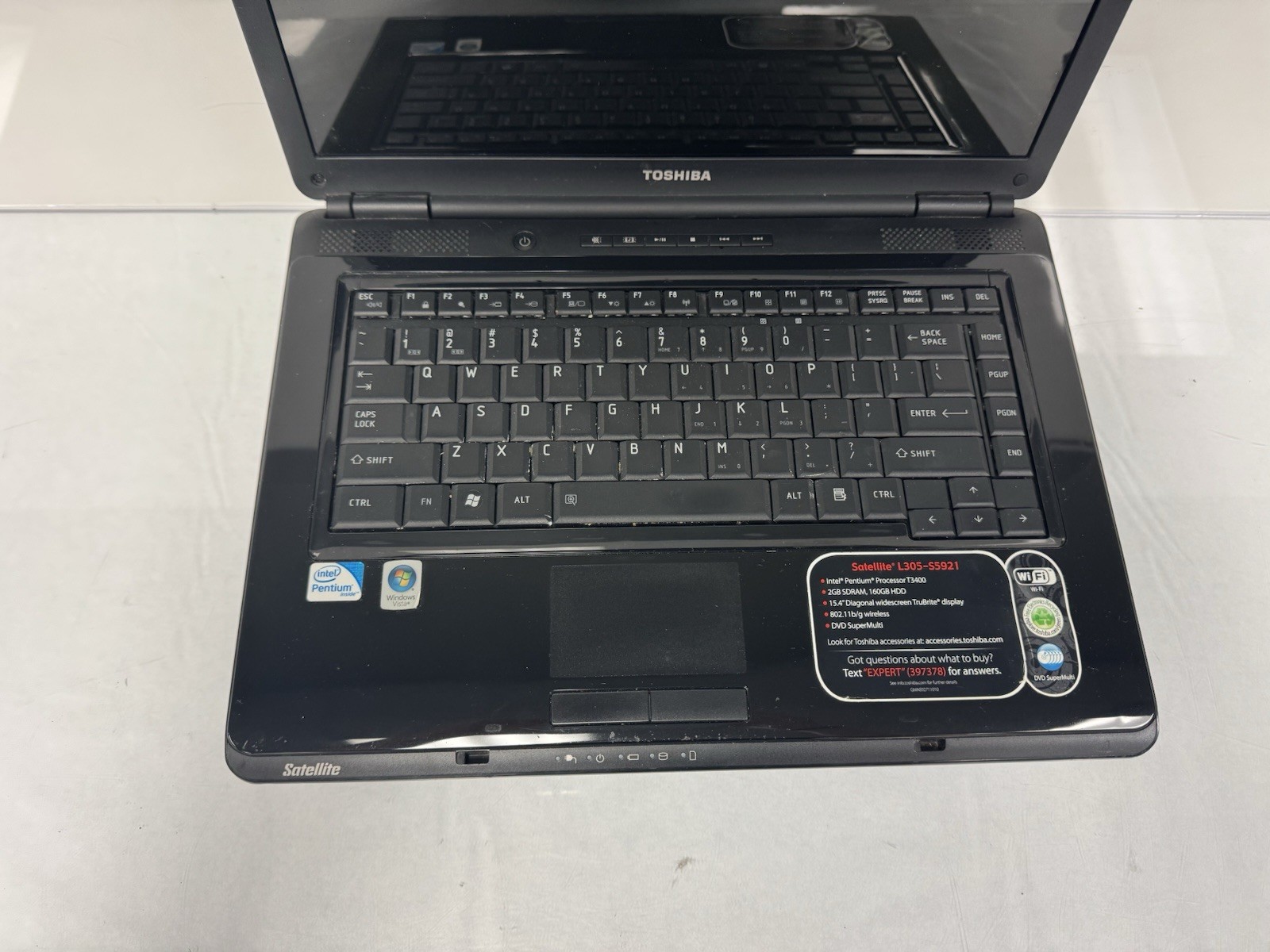 Toshiba Satellite L305-S5921 Intel Pentium Dual T3400 @2.16GHz 1GB Ram No HDD