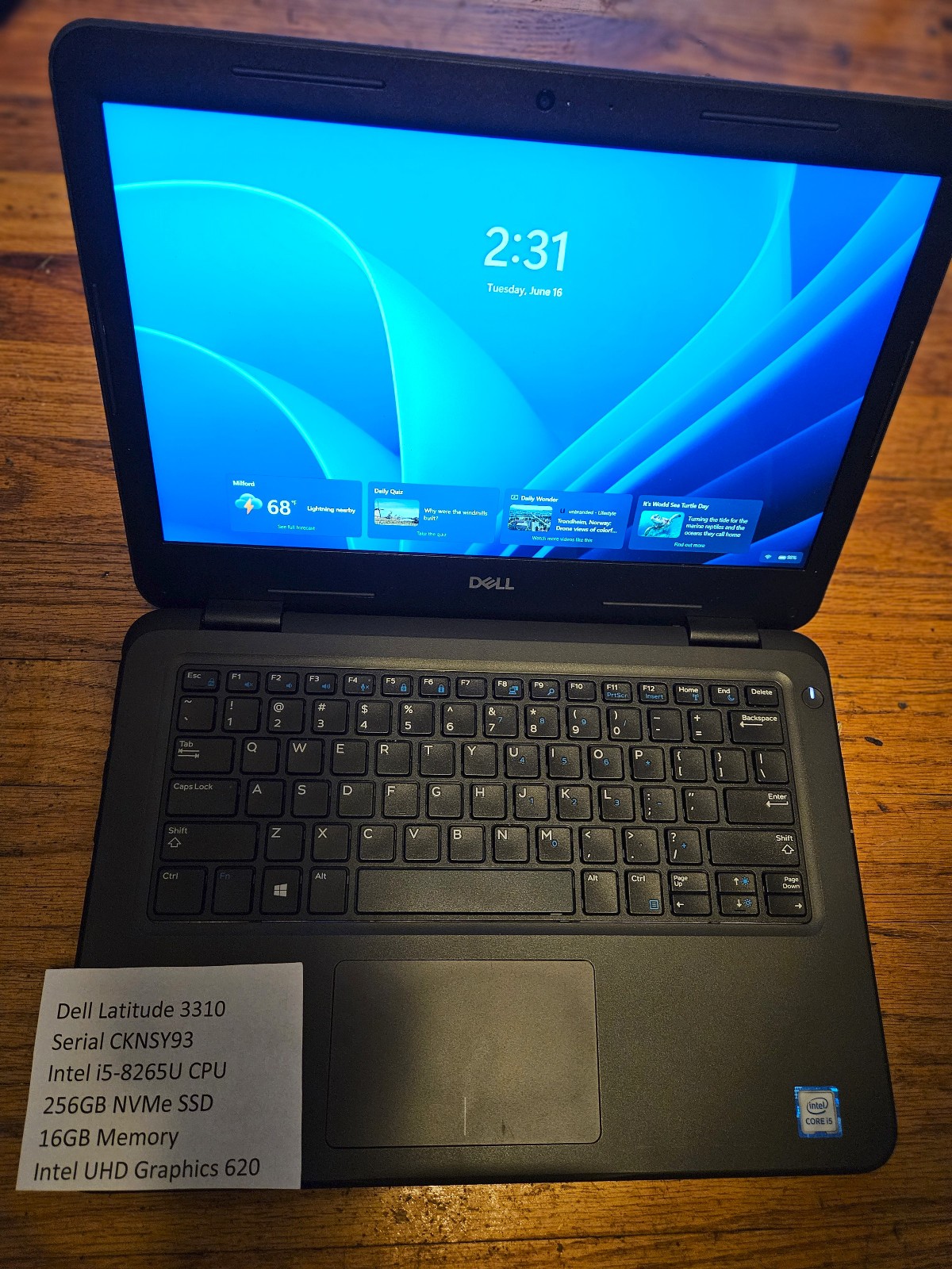 Dell Latitude 3310 Intel i5-8265U 16GB RAM 256GB Win 11 Pro