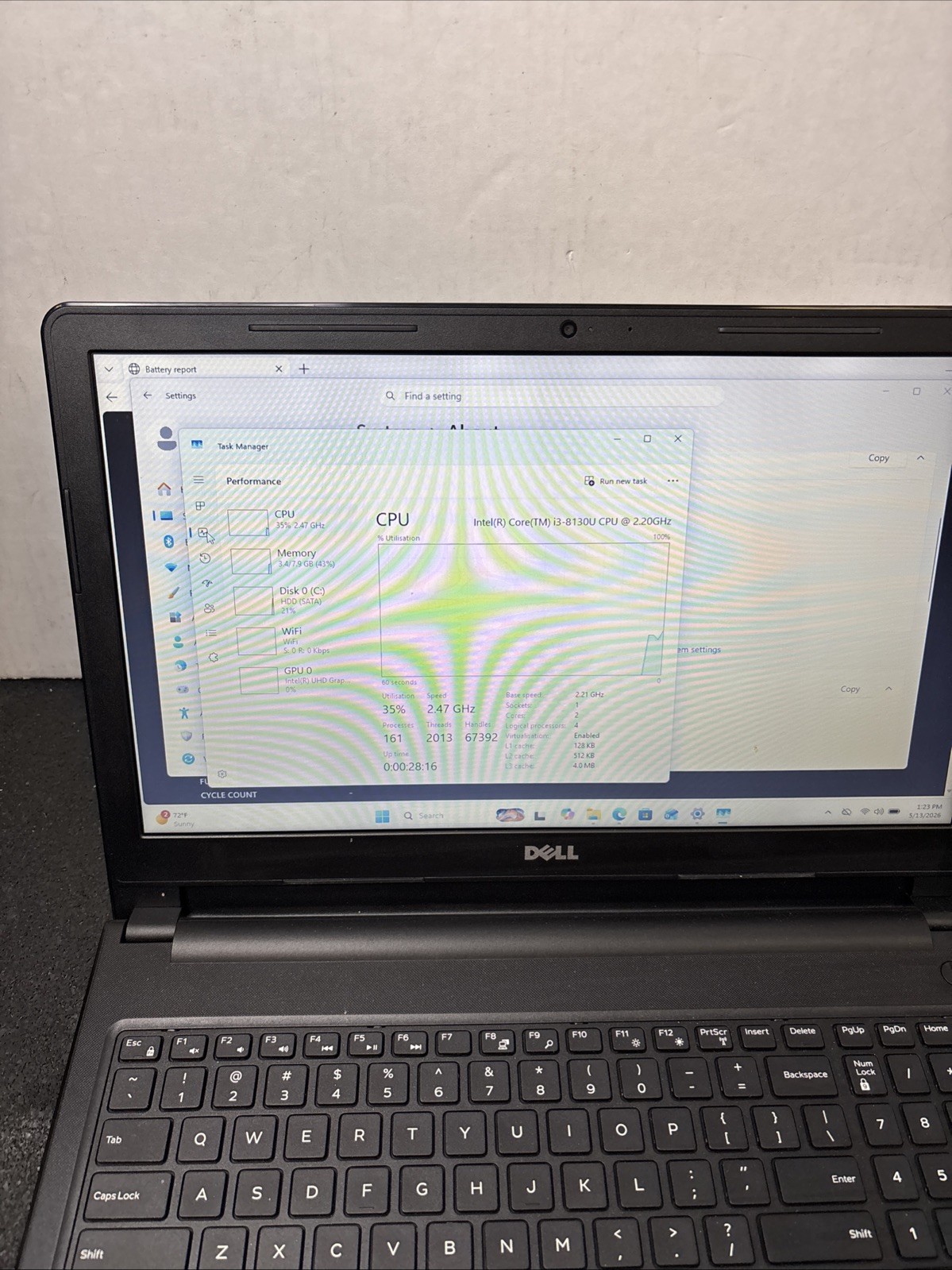 Dell Inspiron 15 3576 15.6″ Laptop i3-8130U 2.2GHz 8GB 1TB HD DVDRW Win 11 H
