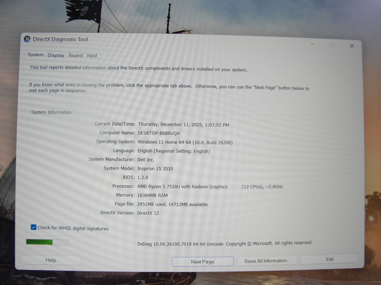 Dell Inspiron 15 3535 15.6”FHD Touch AMD Ryzen 5 7530U 16GB 512GB SSD Win11 Home