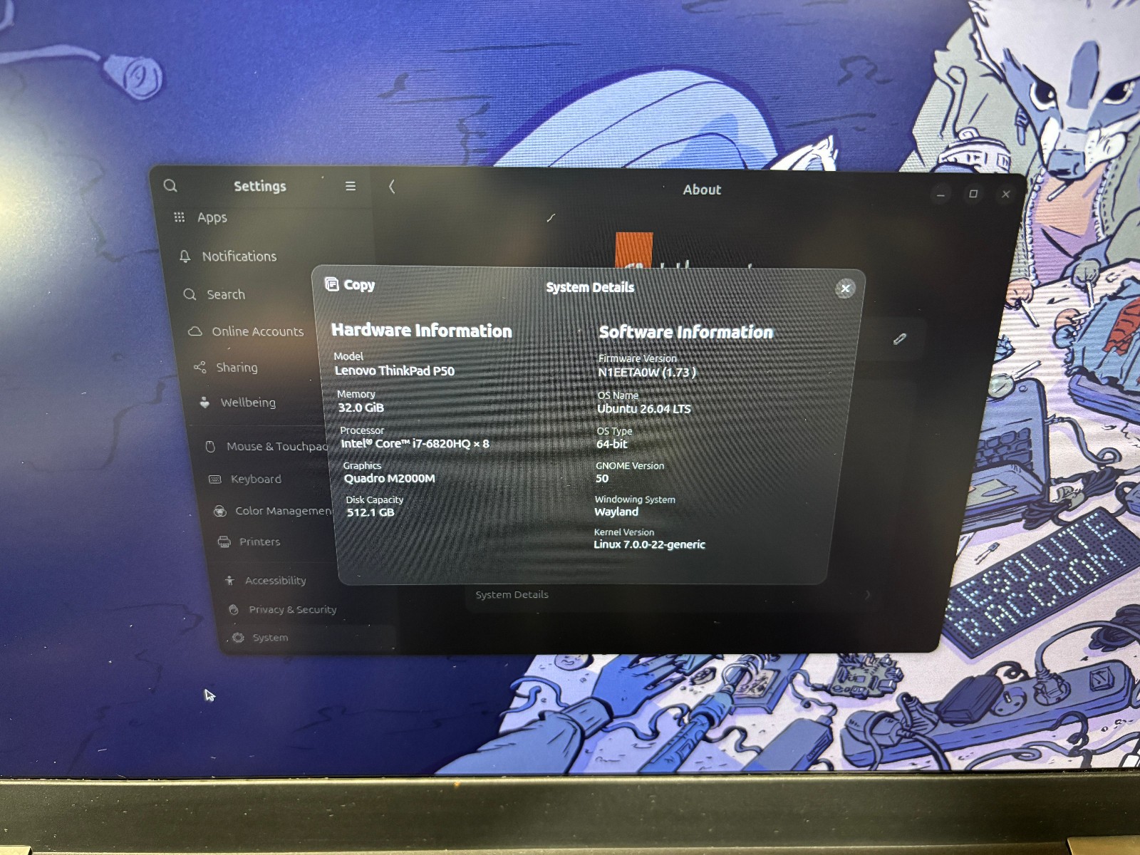 Lenovo ThinkPad P50 Core i7-6820HQ 32GB RAM 512GB NVME Quadro M2000M