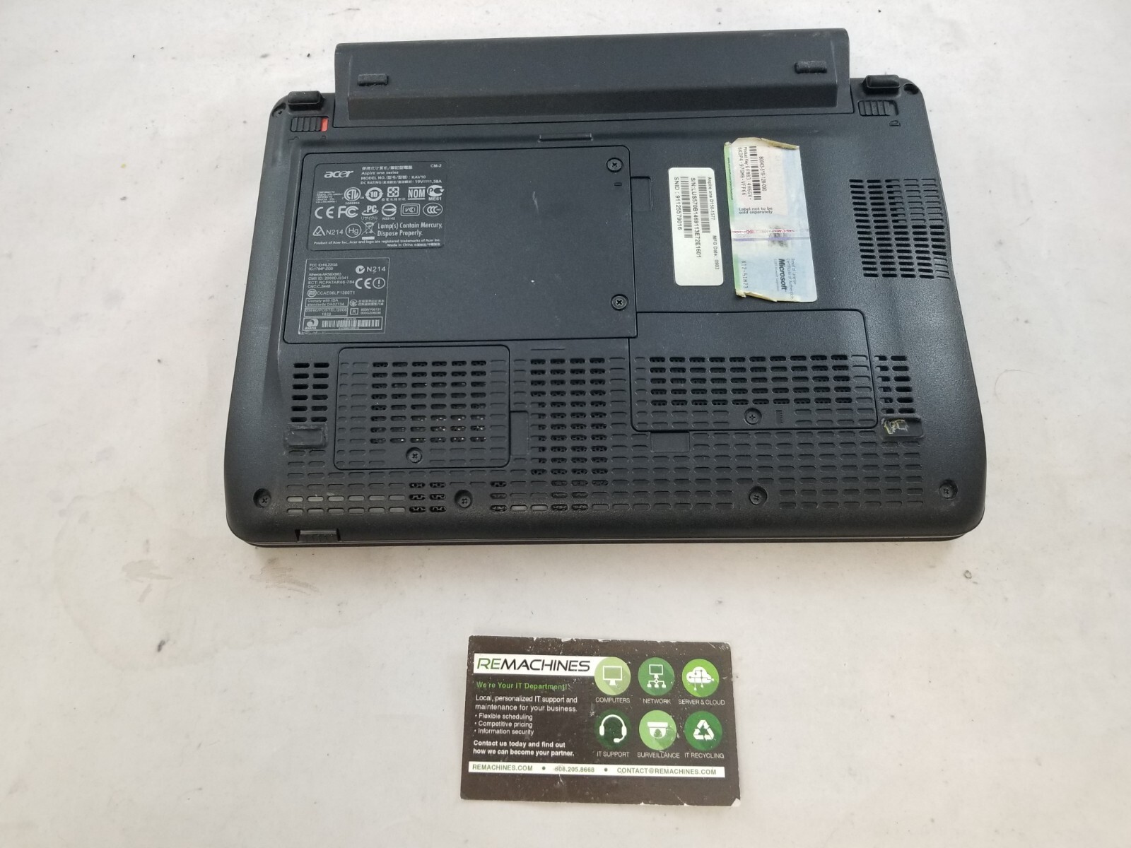 Acer Aspire One D150-1577 10.1″ Intel Atom N270 1.6GHz 1GB 160GB HDD No OS