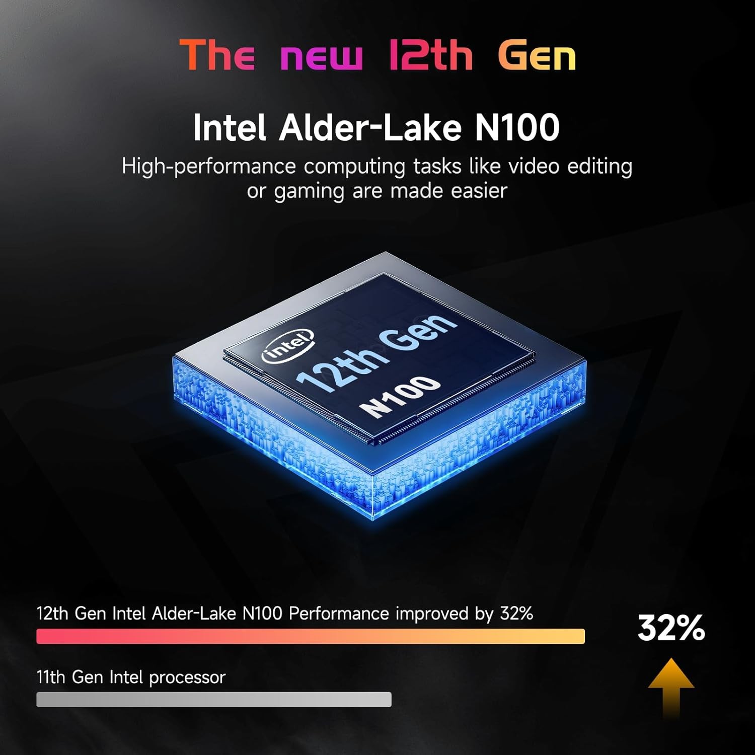 Nimo 15.6 IPS FHD Laptop Intel Pentium 12th Quad Core N100 Backlit Kb Windows11
