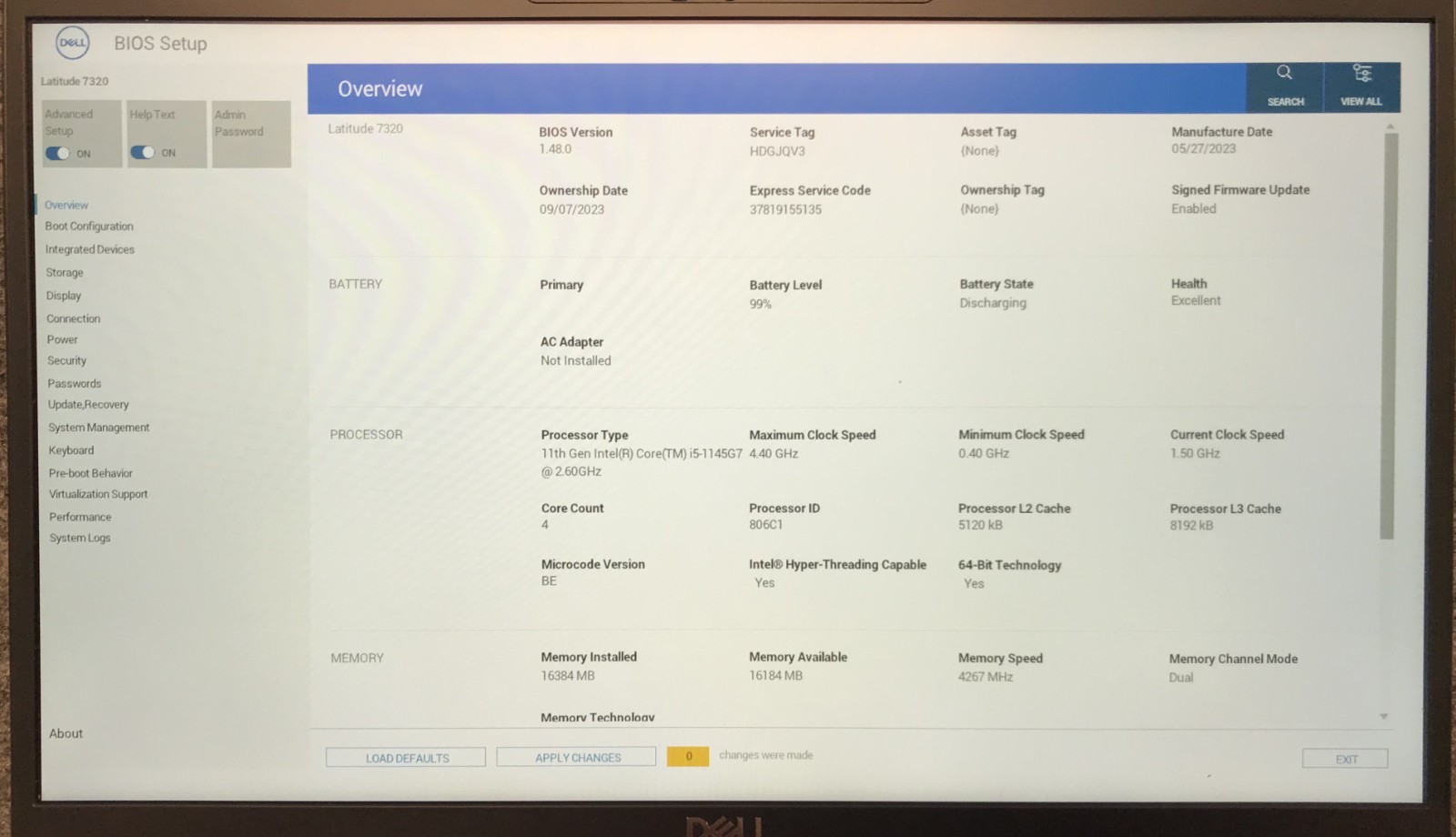 Dell Latitude 7320 13.3″ Laptop i5-1145G7 16GB RAM 512GB NVMe