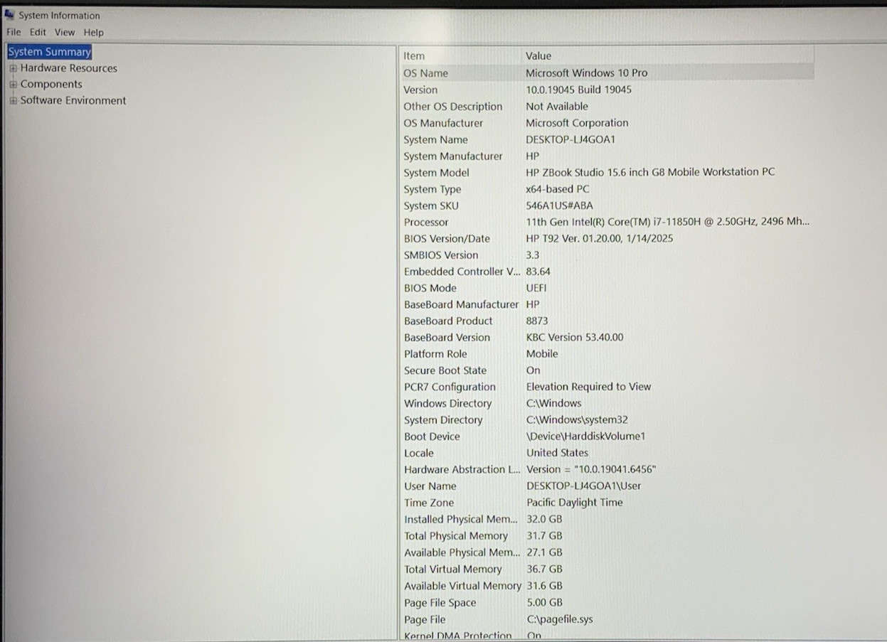 HP ZBook Studio 15 G8 Intel i7-11850H 512GB NVMe 32GB DDR4 RTX A2000 *READ