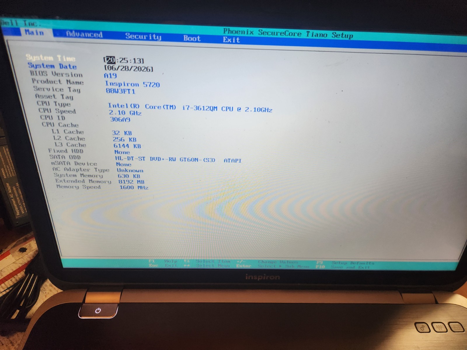 Dell Inspiron 5720 Laptop | i7-3612QM 2.10Ghz | 8GB Ram | NO HDD