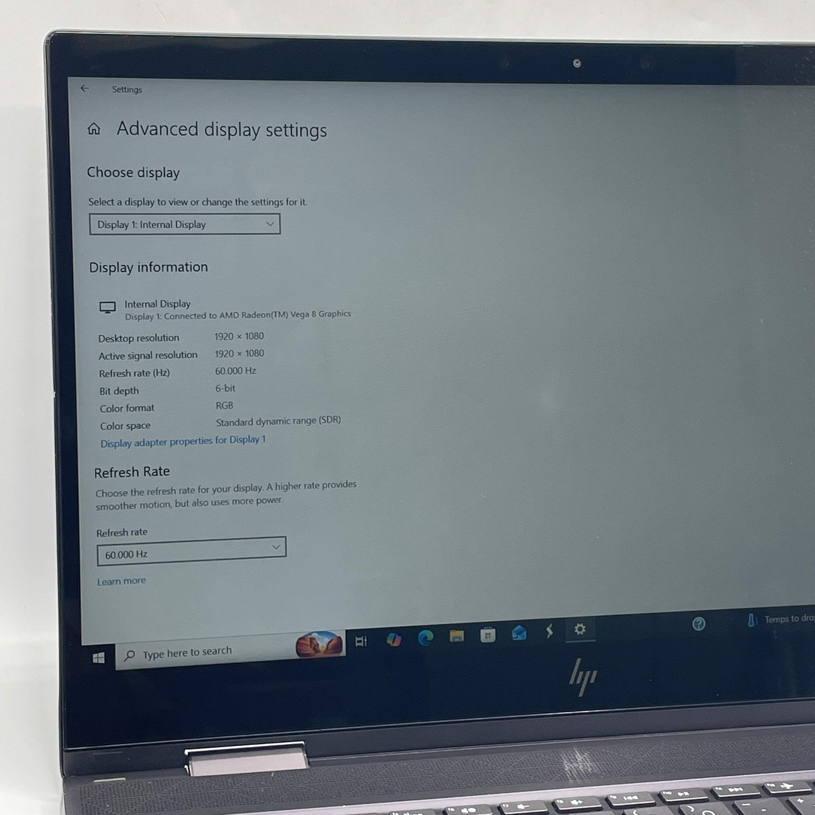HP Envy x360 16-CP0053CL 15.6″ Ryzen 5 2500U 2.0GHz 8GB RAM 256GB SSD /Read