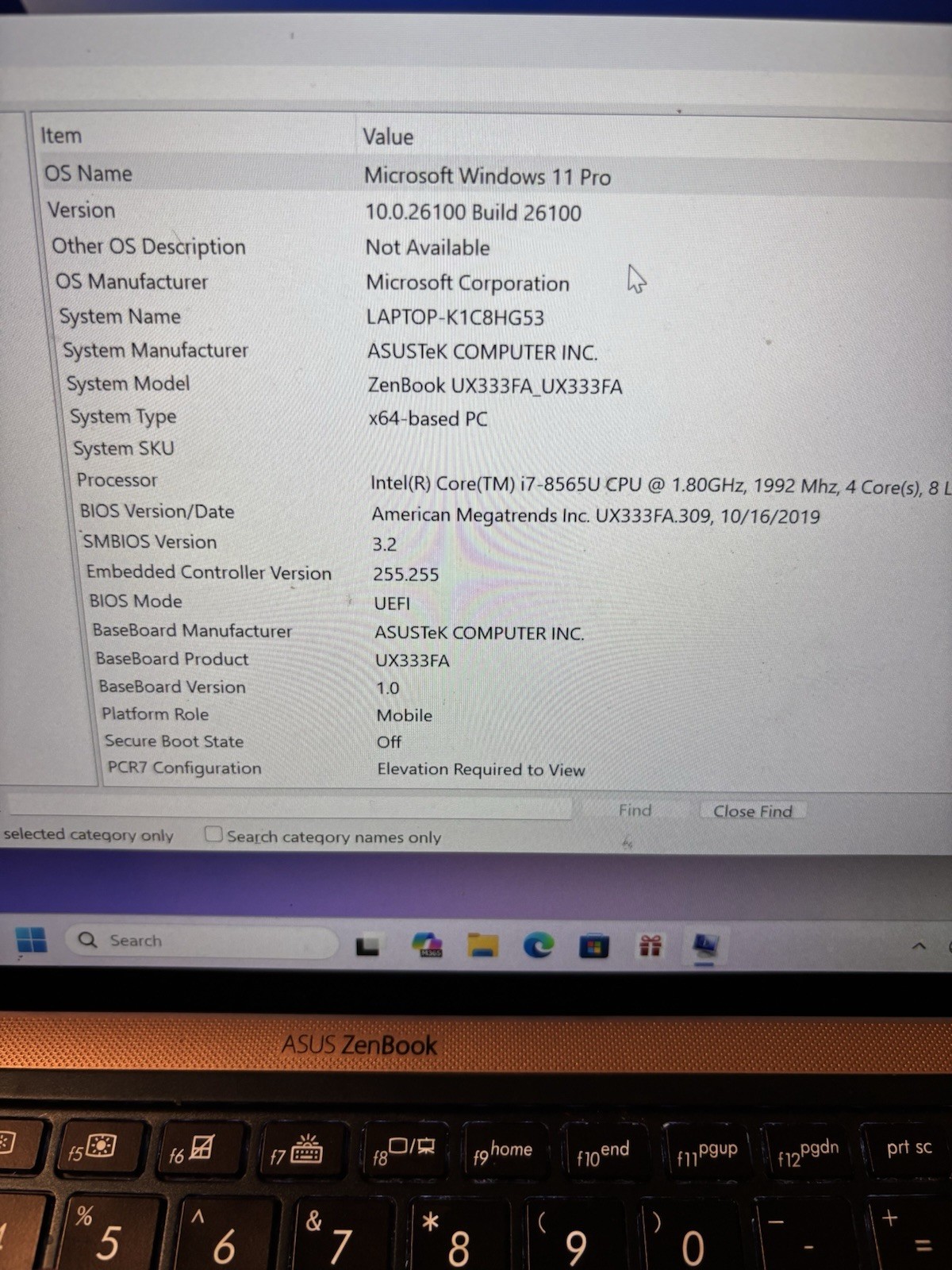 Asus Zenbook 13 UX333F Blue FHD i7-8565U 1.80GHz 16GB 512GB SSD – Webcam No Work