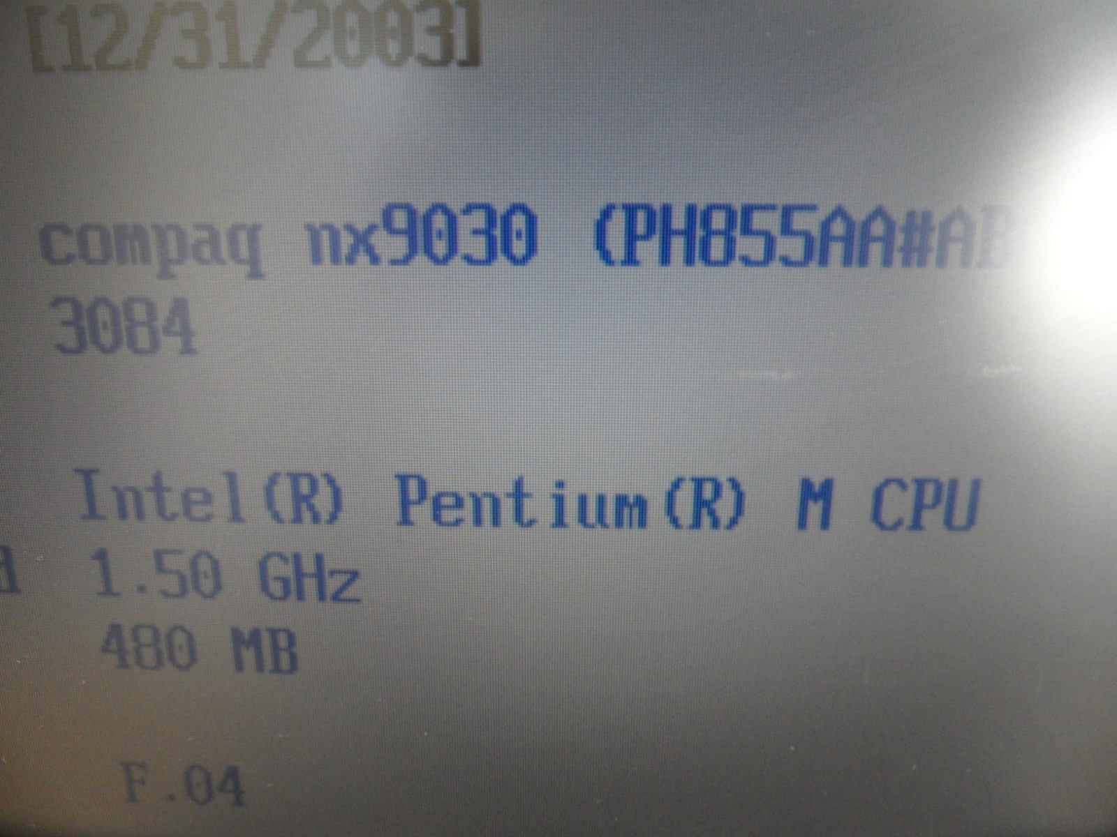 HP Compaq nx9030 Laptop For Parts Posted Bios 40GB Hard Drive Wiped *